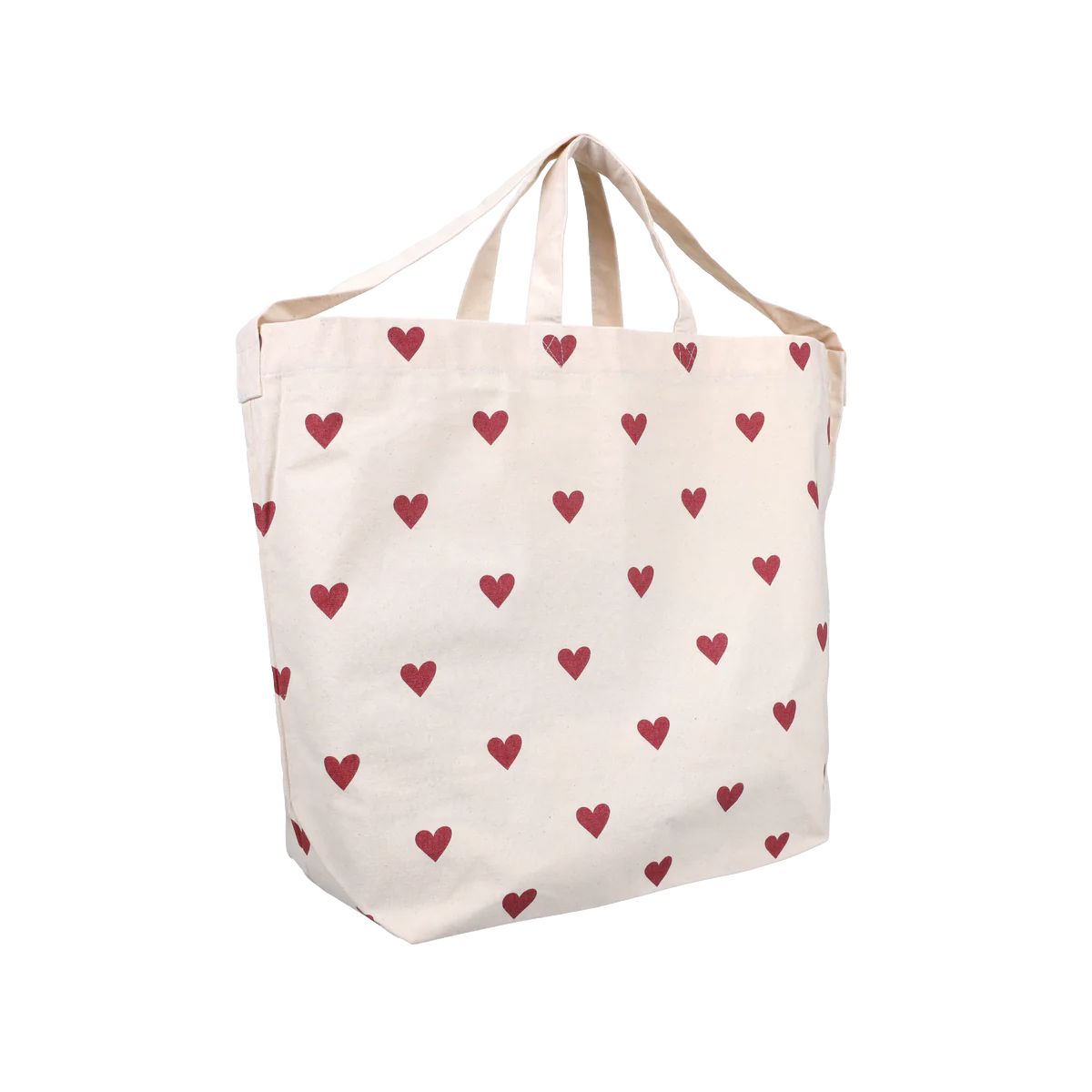 Baumwolltasche mit Doppelhenkel "Herzen" Tasche Kado Design Bordeaux 