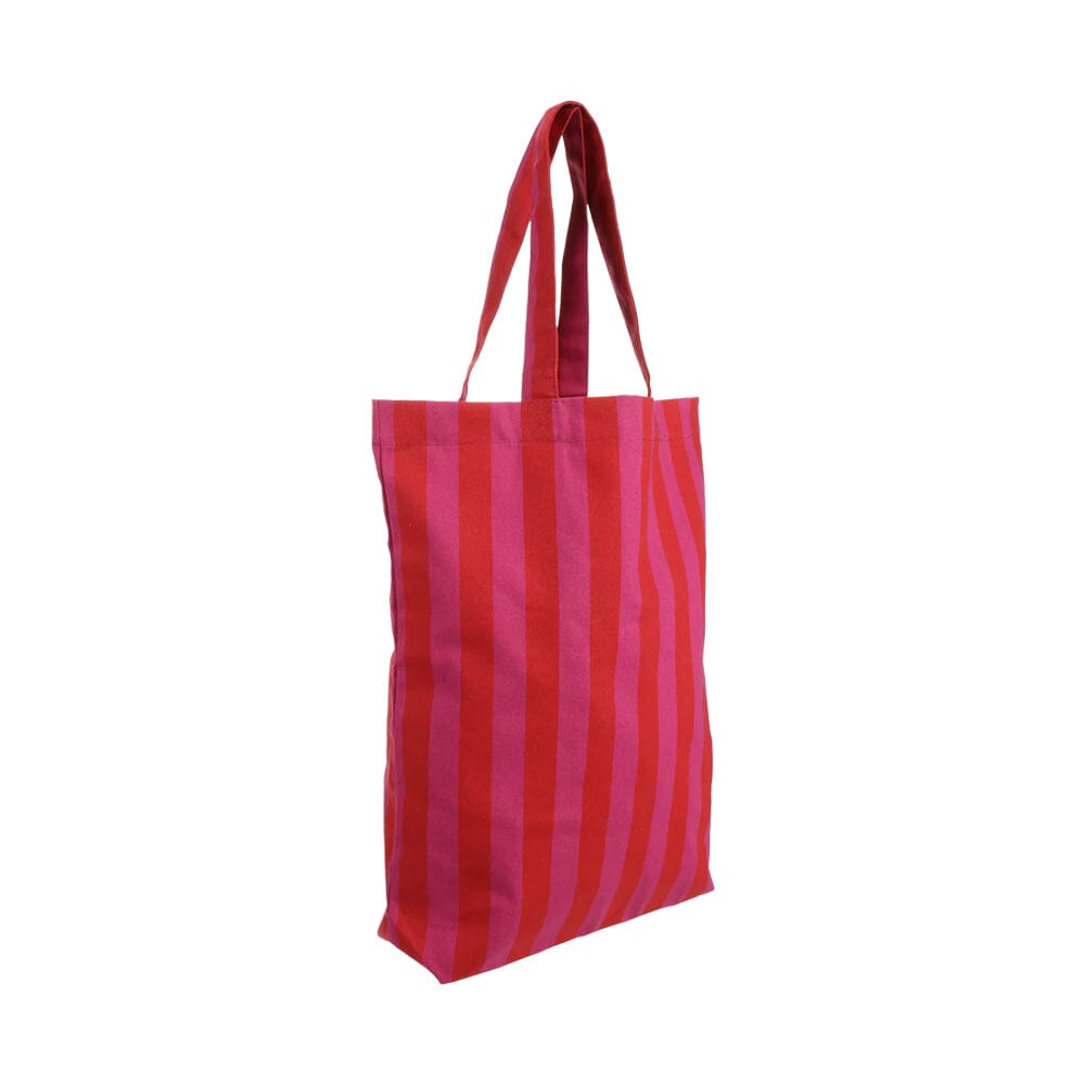 Baumwolltasche "Streifen" Tasche Kado Design Rosa/Rot 