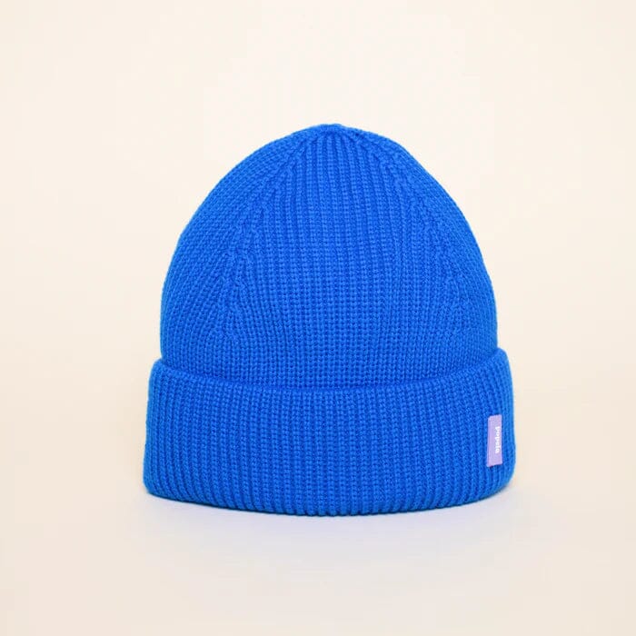 Beanie aus Merinowolle „Uni" Mütze popeia Blau 