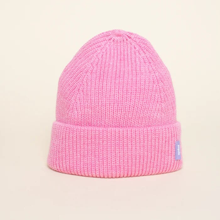 Beanie aus Merinowolle „Uni" Mütze popeia Pink 