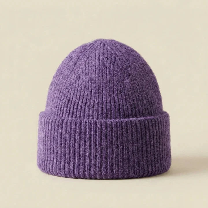 Beanie „Uni" Mütze Bazaar Noir Lila 