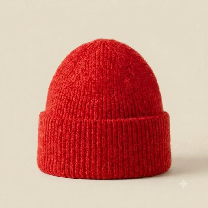 Beanie „Uni" Mütze Bazaar Noir Rot 