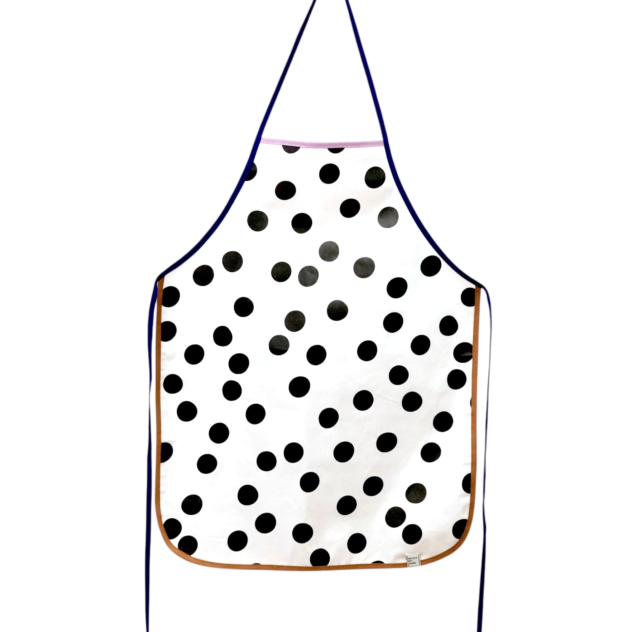 Beschichtete Kinderschürze "Dots" Schürze Matsch mit Sahne Toffee / Lapislazuli 