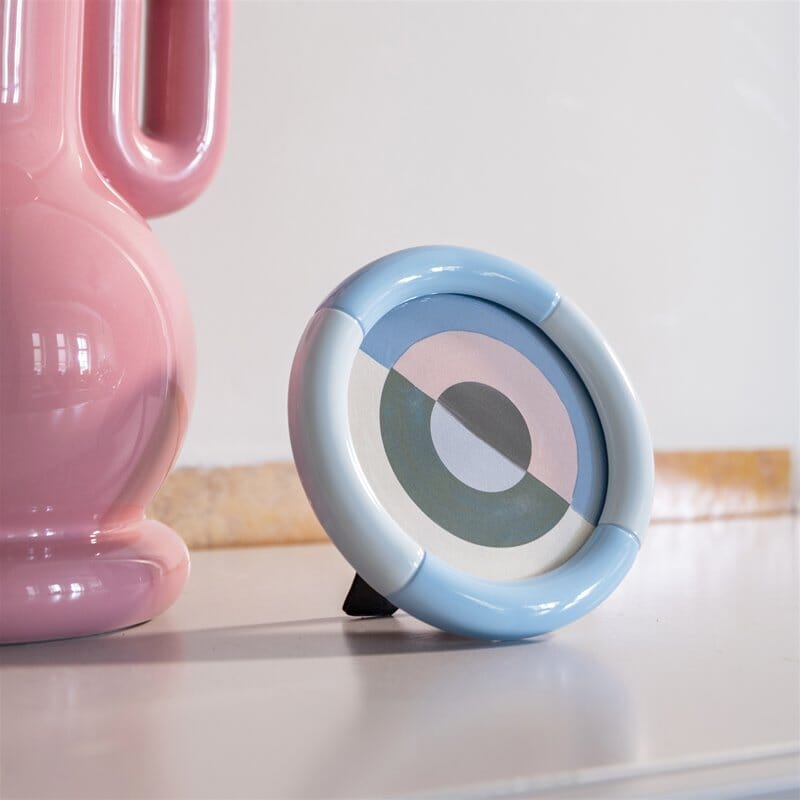 Bilderrahmen Rund "Colorblock Eisblau" &klevering 