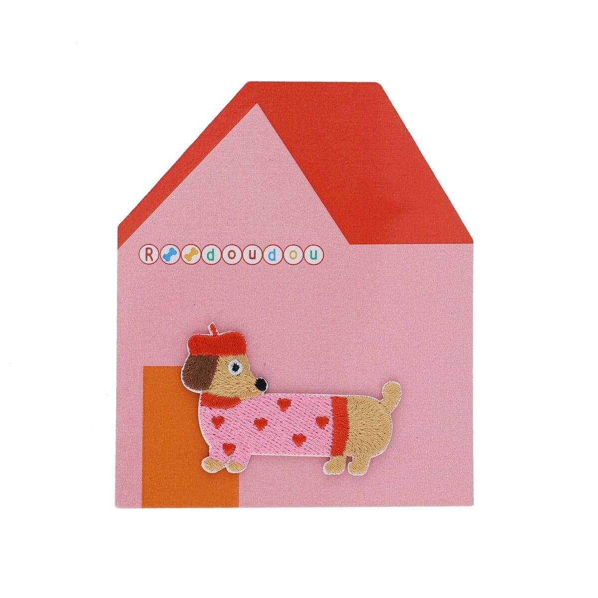 Bügelpatch "Dackel" Bügelflicken Le petit Souk Rosa 