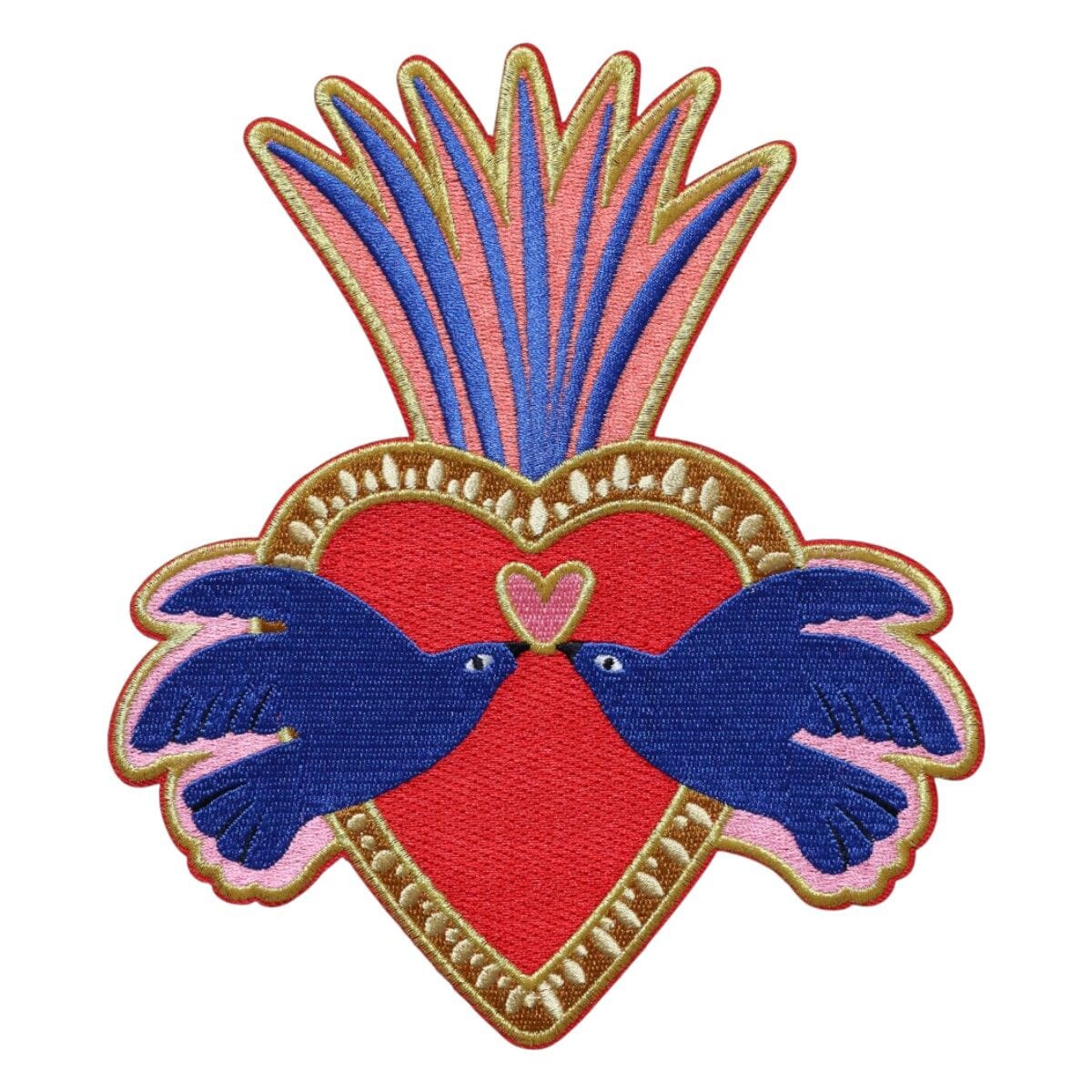 Bügelpatch Set "Herz mit Vögeln" Bügelflicken Le petit Souk 