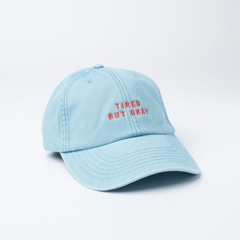 Cap "Tired but okey" Cap die busenfreundin Hellblau 