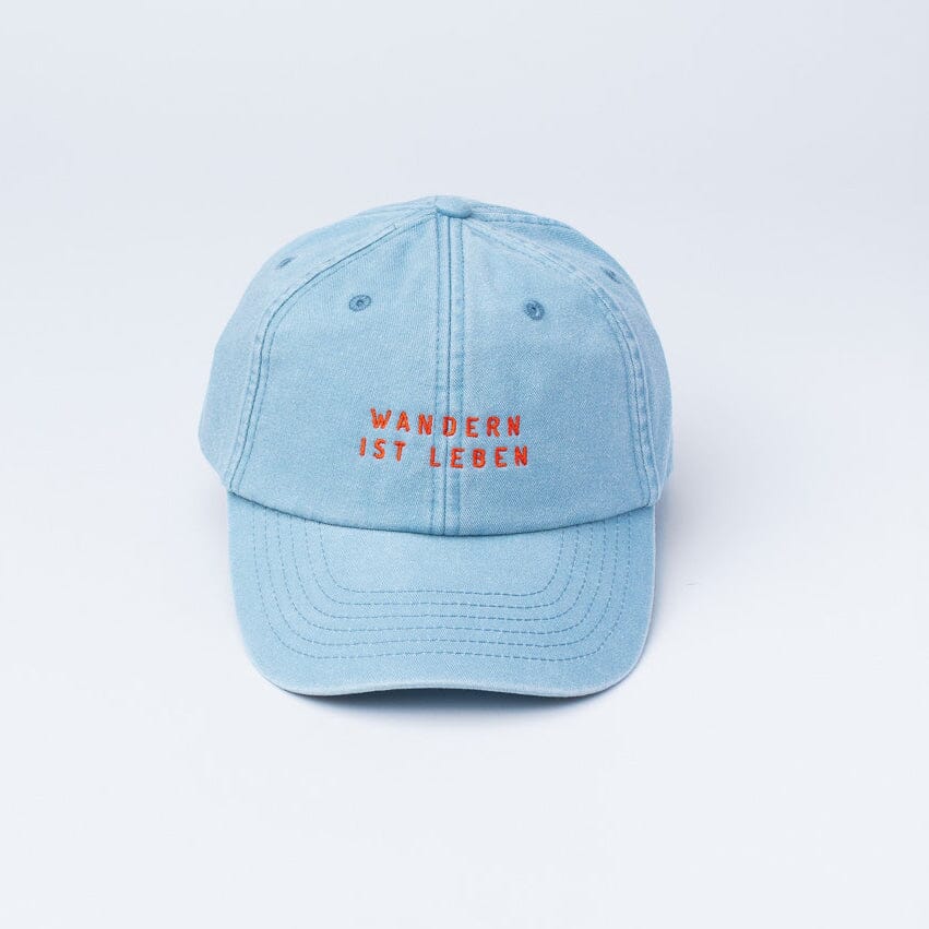 Cap "Wandern ist Leben" Cap die busenfreundin Hellblau/Orange 