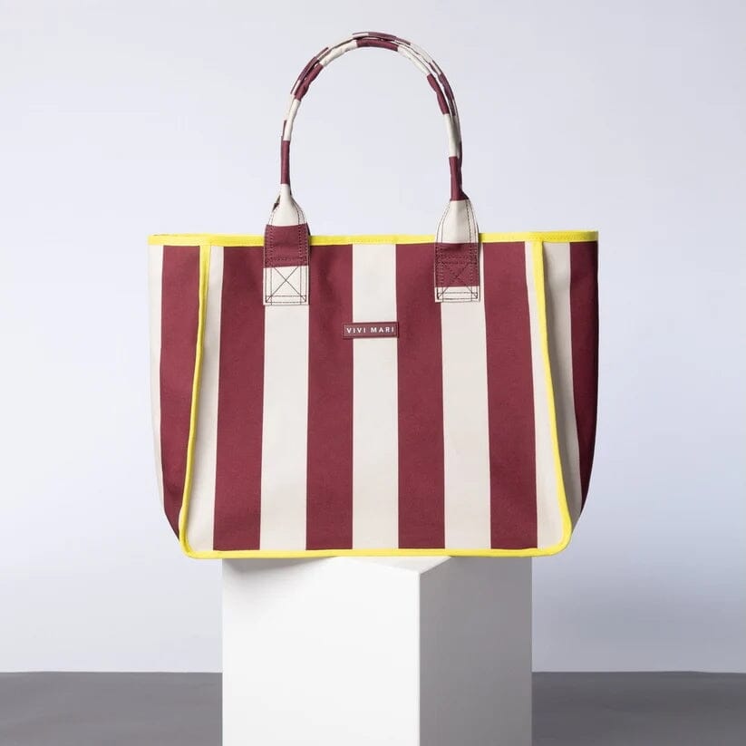 Carry All Bag "Stripes" Handtaschen, Geldbörsen & Etuis Vivi Mari wine red/sand 