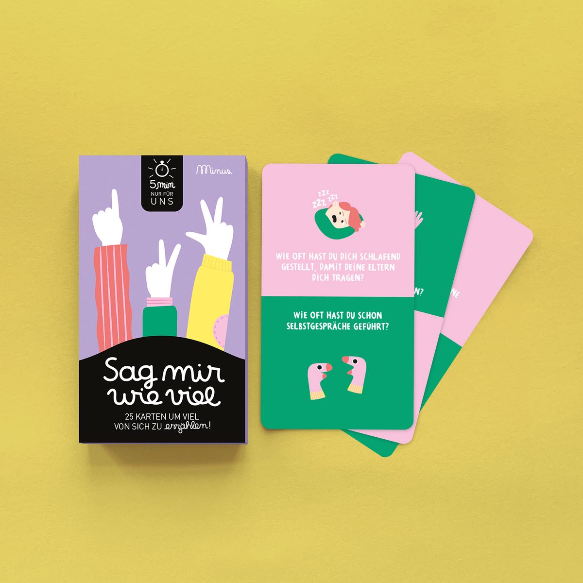 Dialogspiel 5-Minuten "Sag mir wie viel?" Kartenspiel minus Verlag 