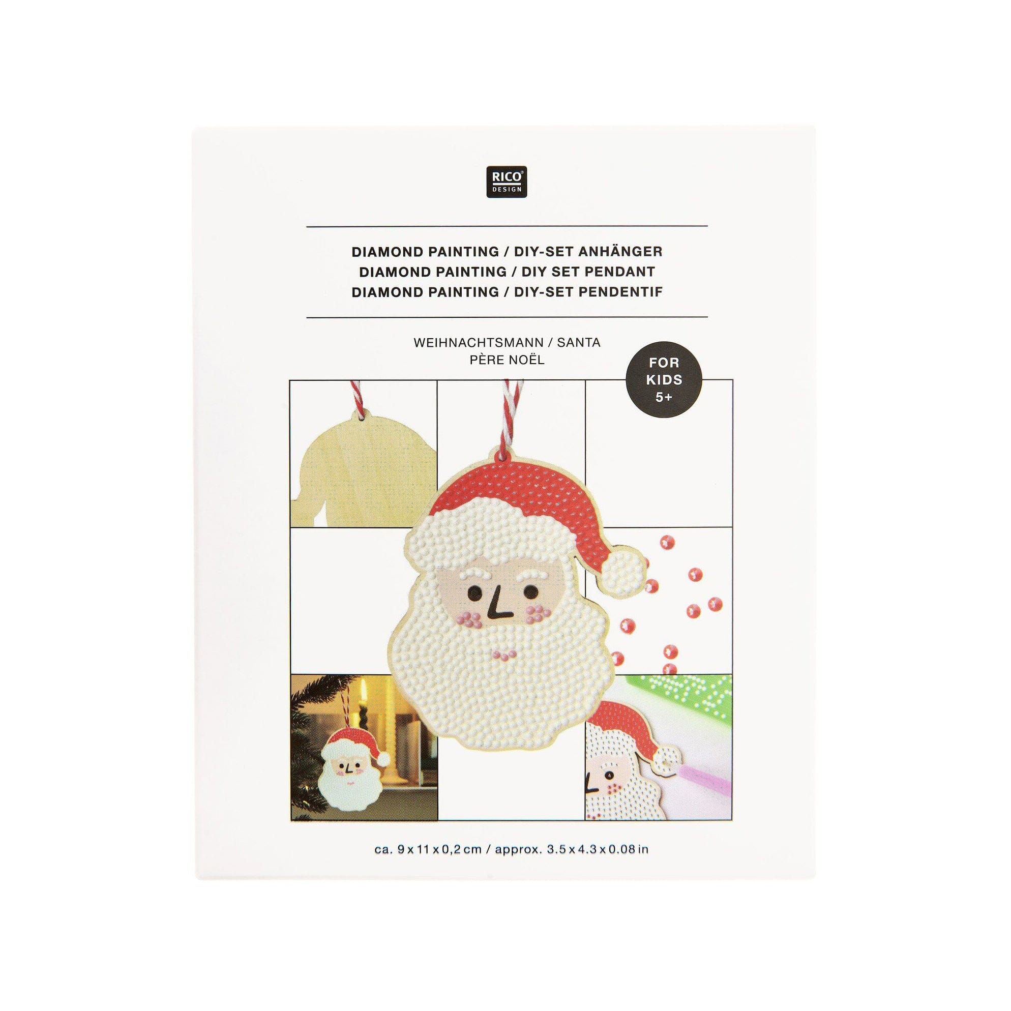 DIY Anhänger Diamond Painting "Weihnachtsmann" Bastelset Rico Design 