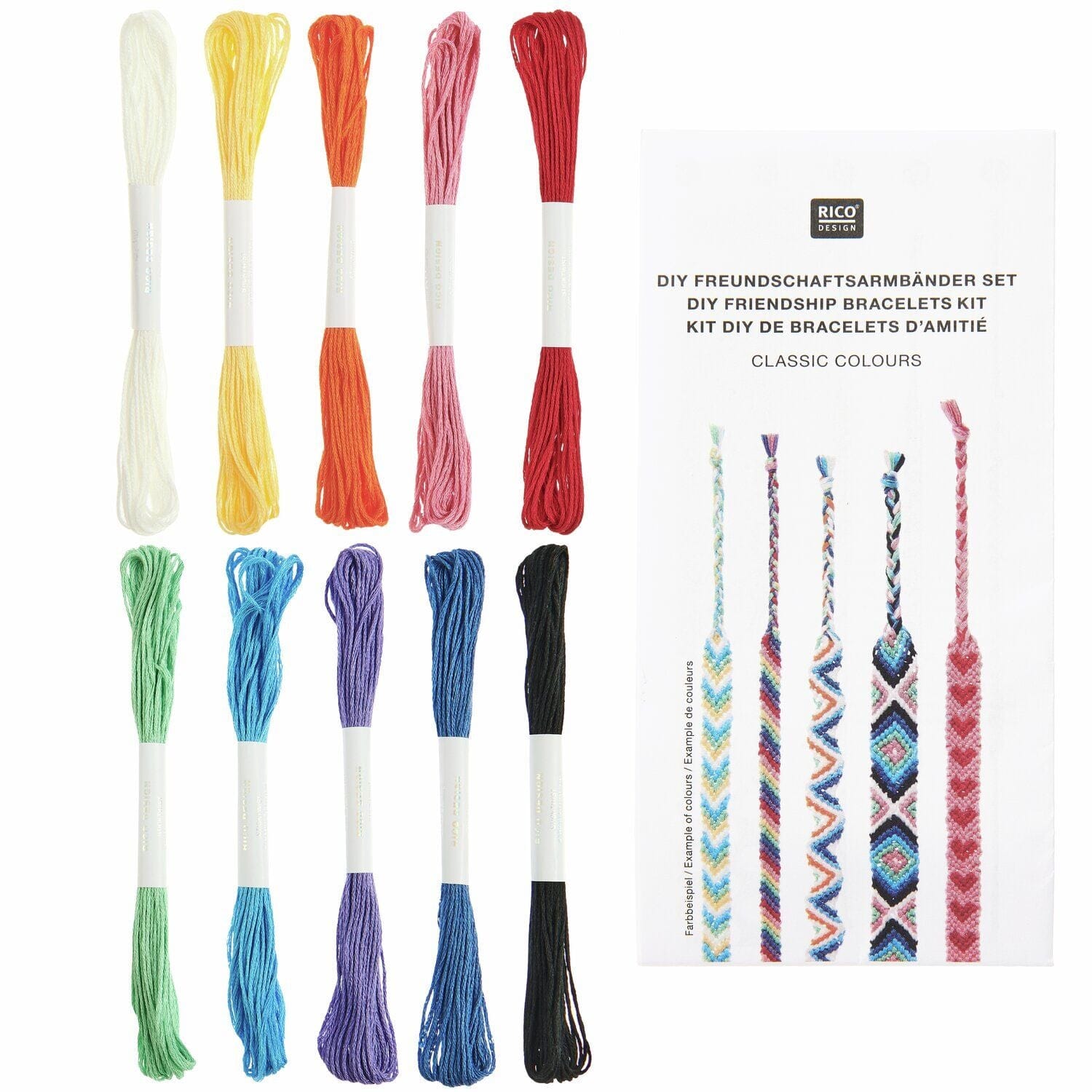 DIY Freundschaftsarmbänder Set Bastelset Rico Design Classic Colors 