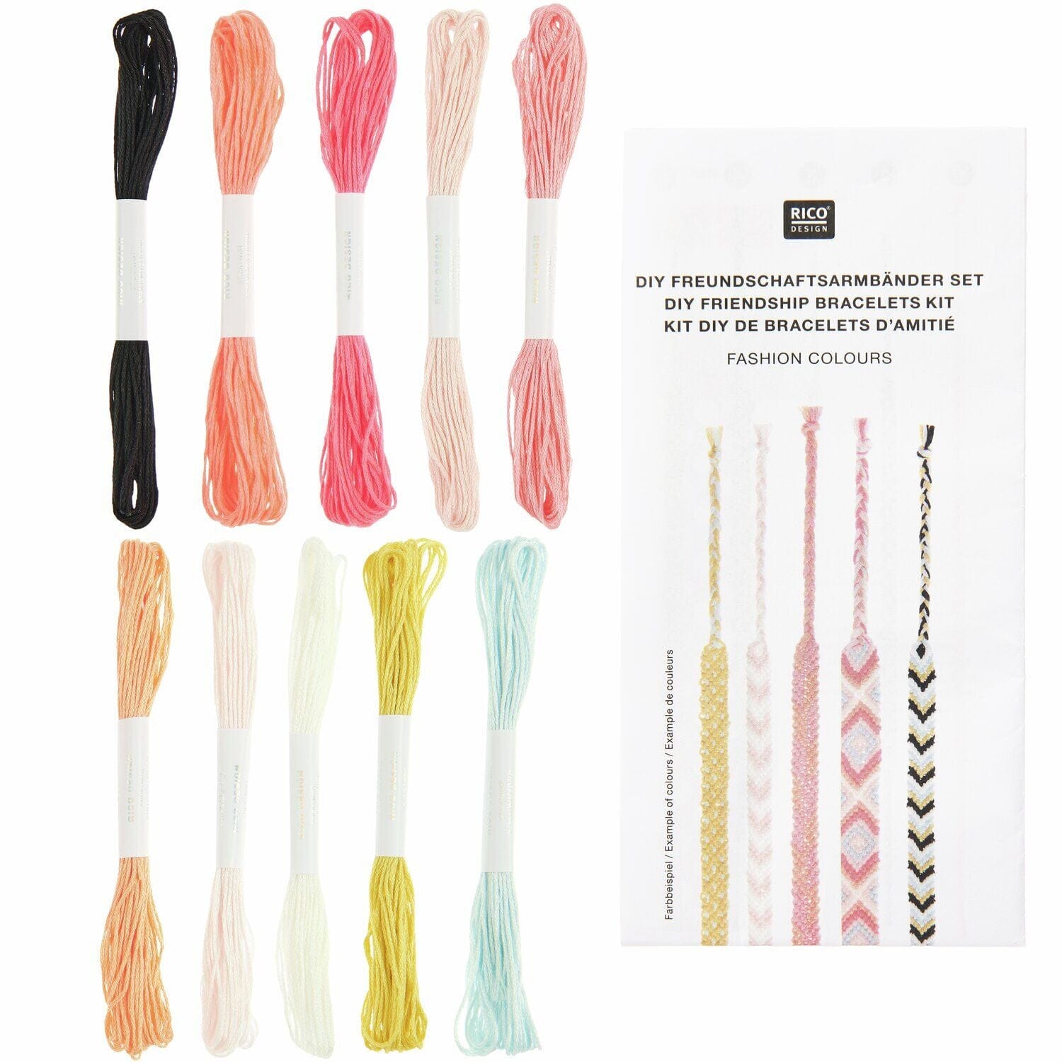 DIY Freundschaftsarmbänder Set Bastelset Rico Design Fashion Colors 
