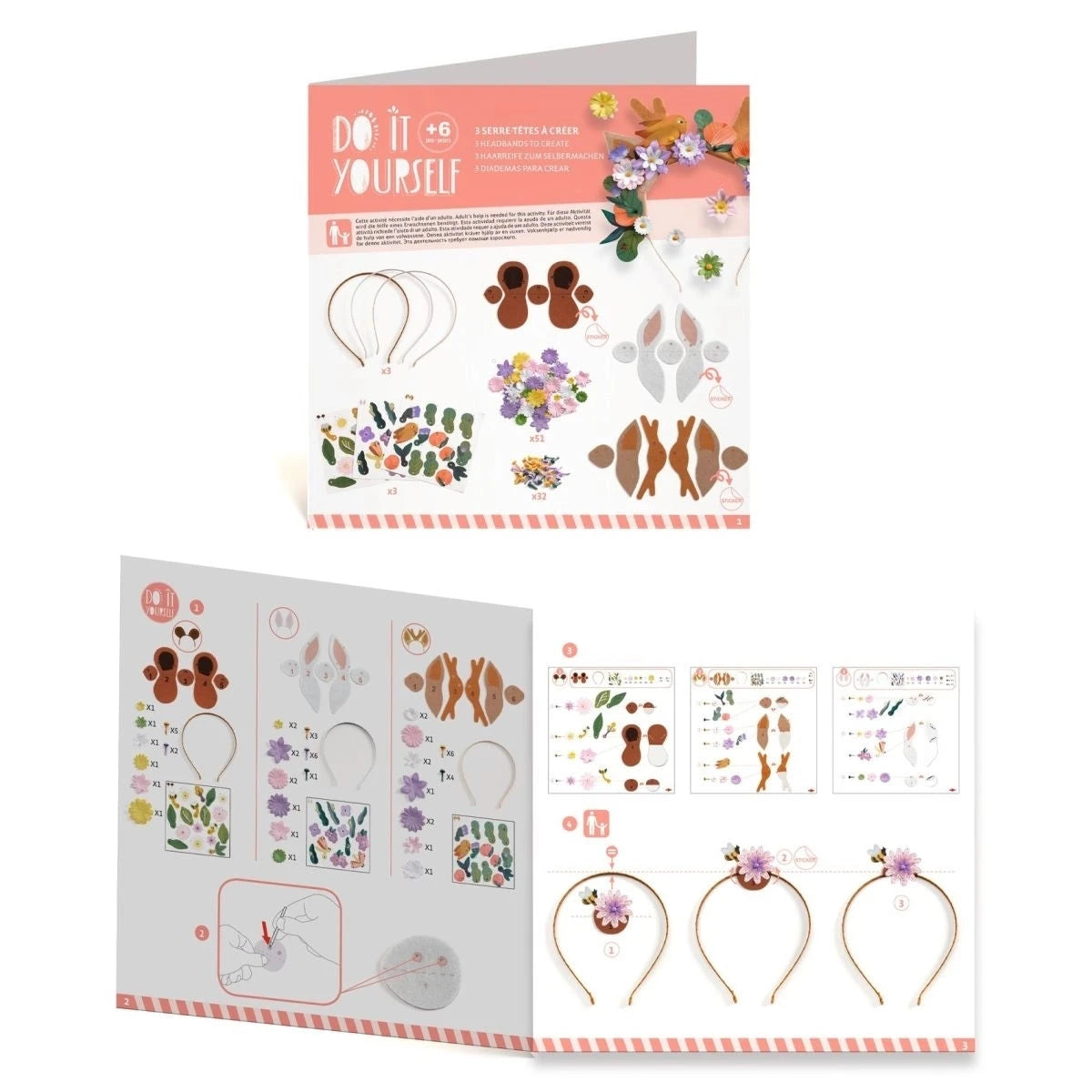 DIY Haarreif "Flower Friends" Bastelset Djeco 