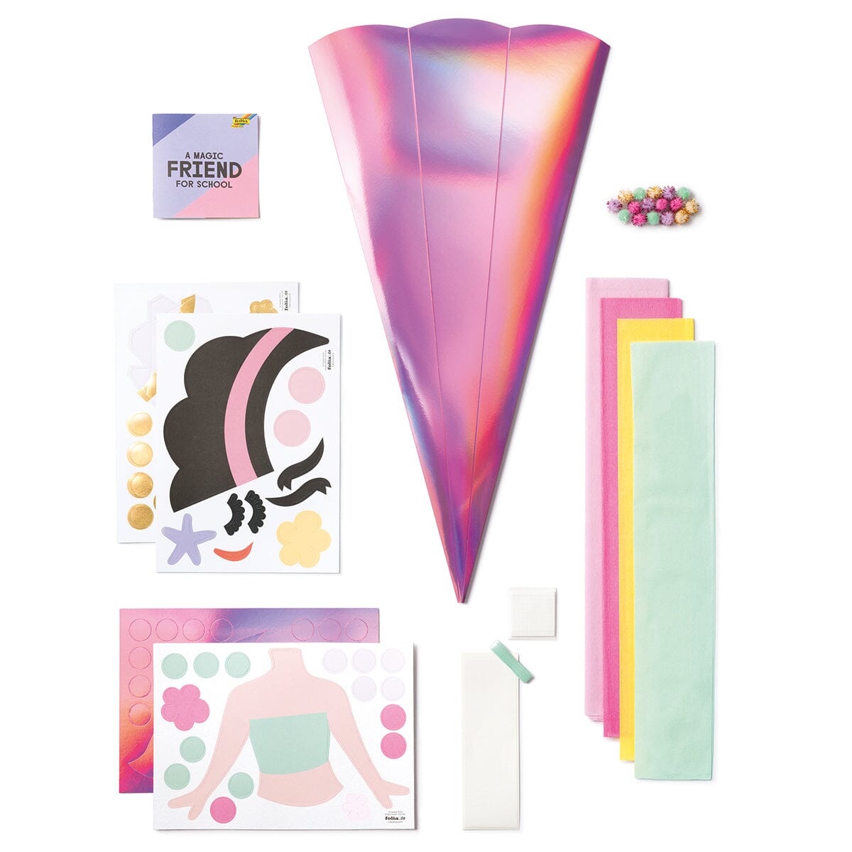 DIY Set Schultüte "Einhorn/Meerjungfrau/Frieda" Schultüte Folia 