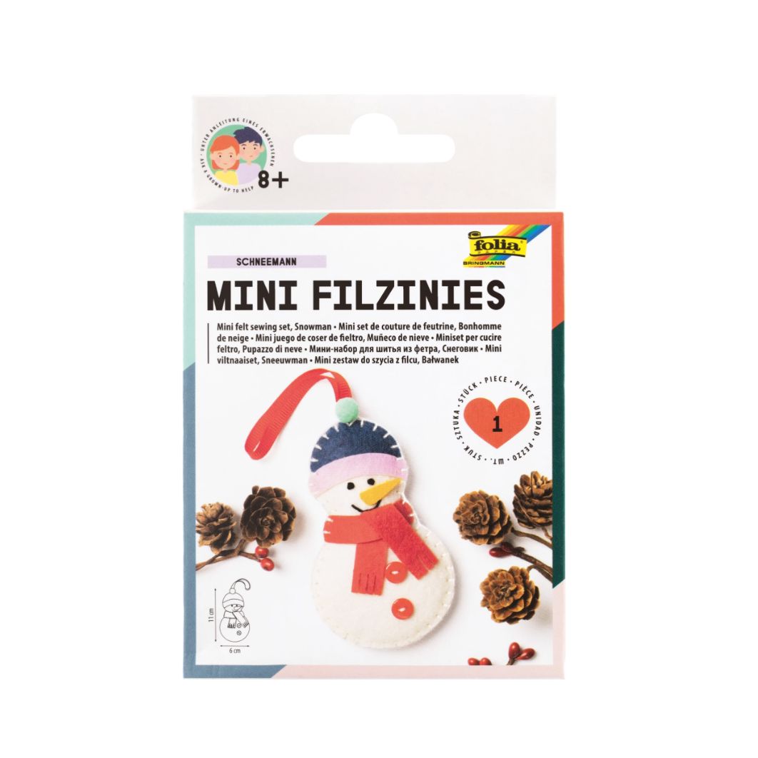 DIY Stickset "Mini Filzinies X-Mas" Stickset Folia Schneemann 