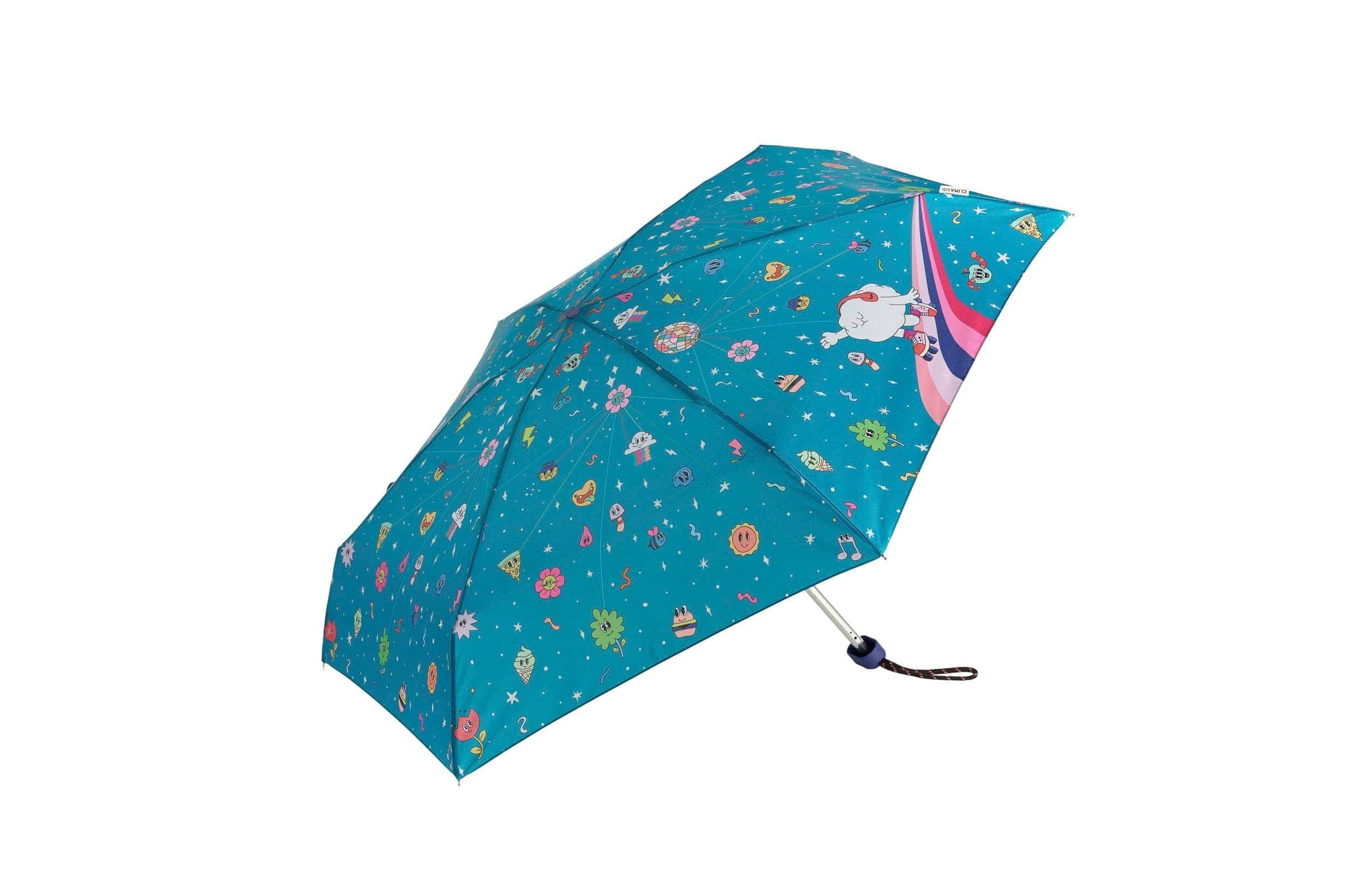 Faltbarer Regenschirm für Kinder "Disko" Regenschirm Clima Umbrellas Türkis 