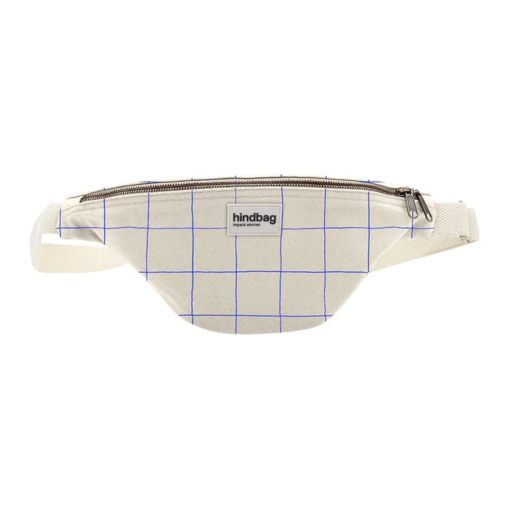Fanny Pack "Olivia Grid" Bauchtaschen Hindbag Natur/Blau 