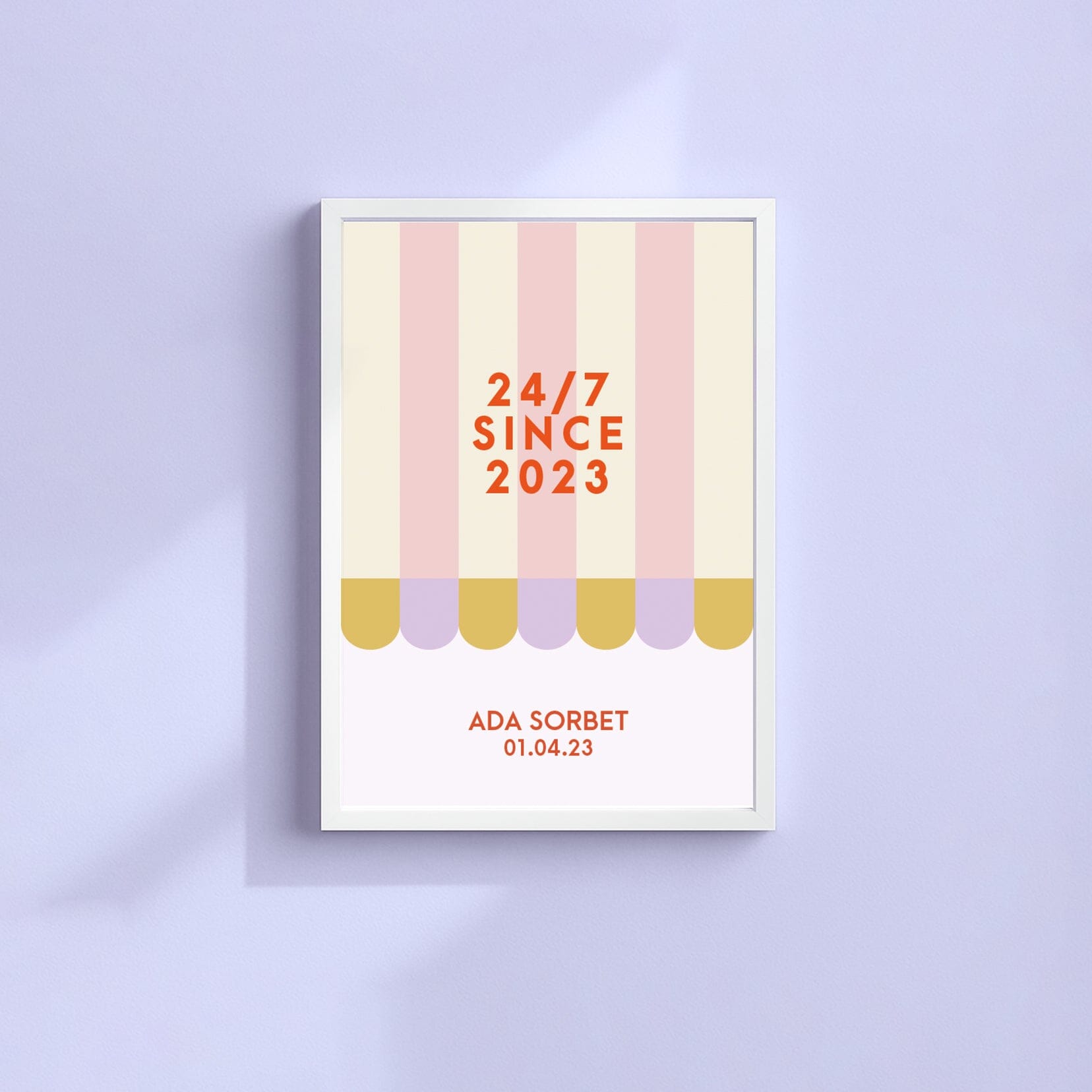 Geburtsposter "24/7" (personalisierbar) Geburtsposter Matsch mit Sahne Ada Sorbet A5 