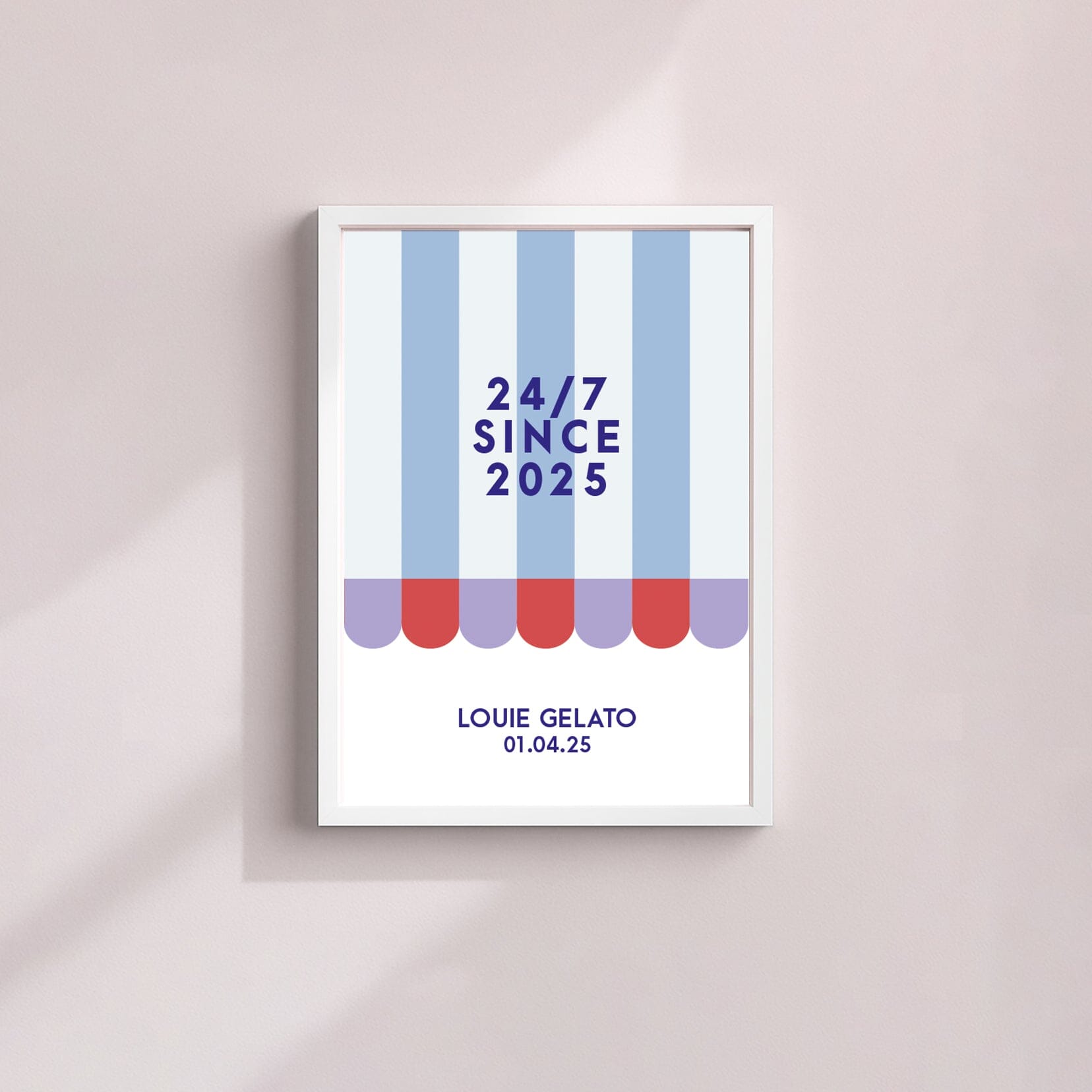 Geburtsposter "24/7" (personalisierbar) Geburtsposter Matsch mit Sahne Louie Gelato A5 