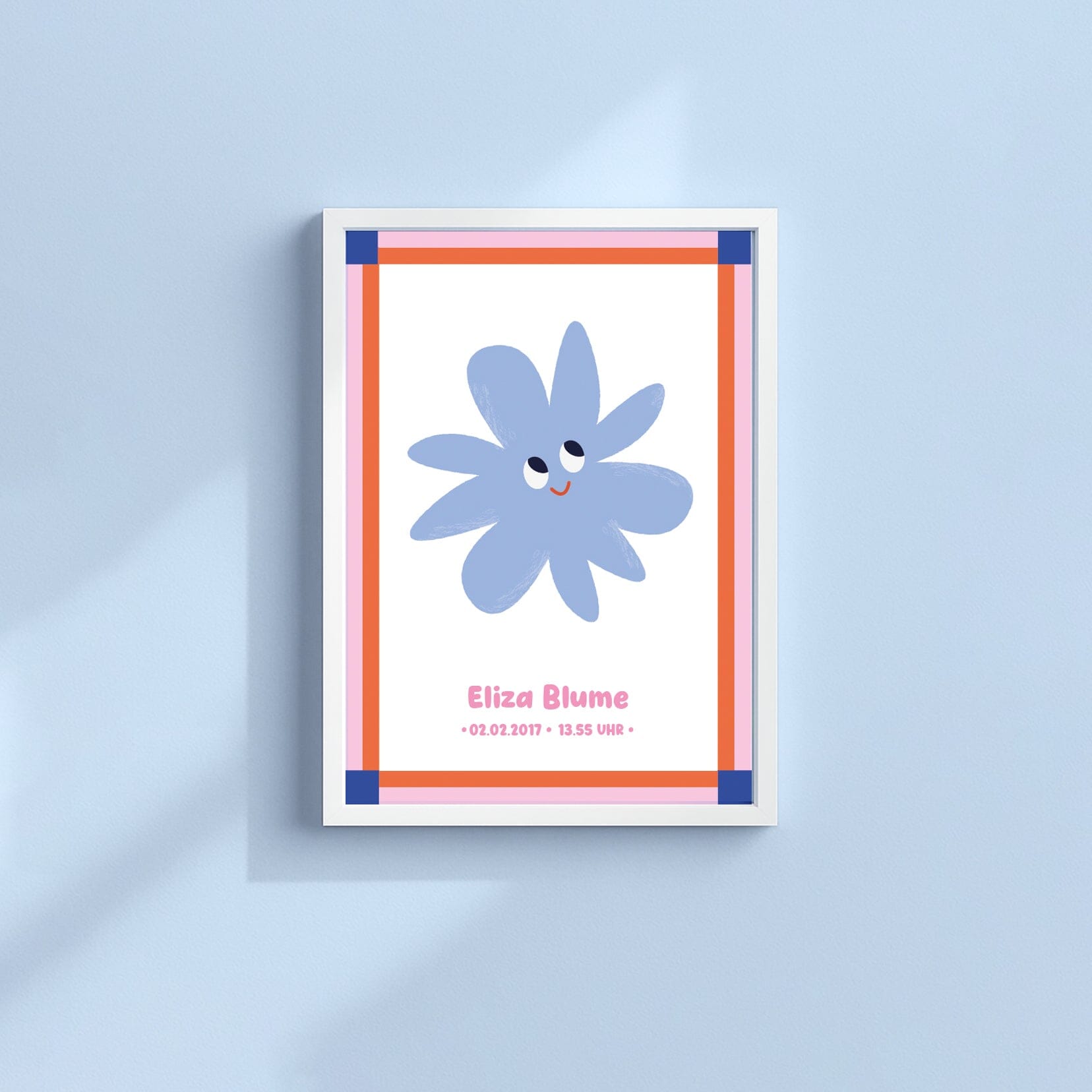 Geburtsposter "Faces" (personalisierbar) Geburtsposter Matsch mit Sahne Blume A5 