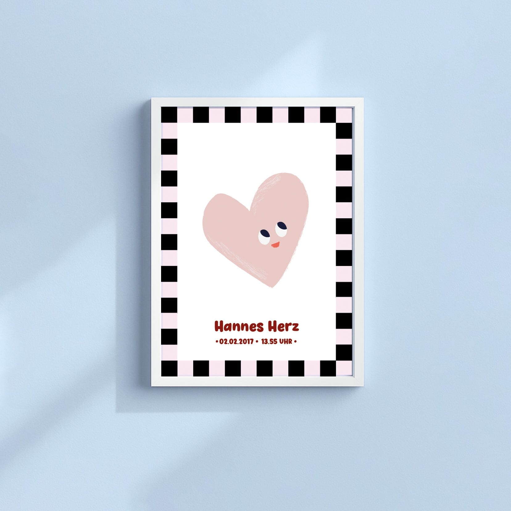 Geburtsposter "Faces" (personalisierbar) Geburtsposter Matsch mit Sahne Herz A5 