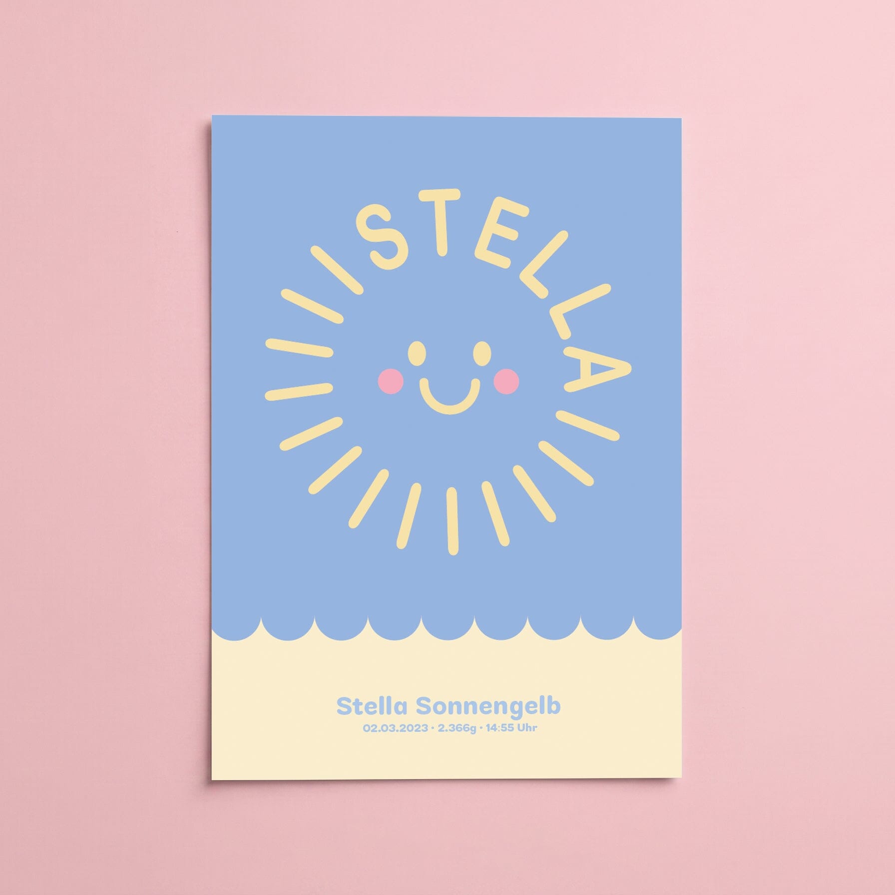 Geburtsposter "Sonne" (personalisierbar) Geburtsposter Matsch mit Sahne 