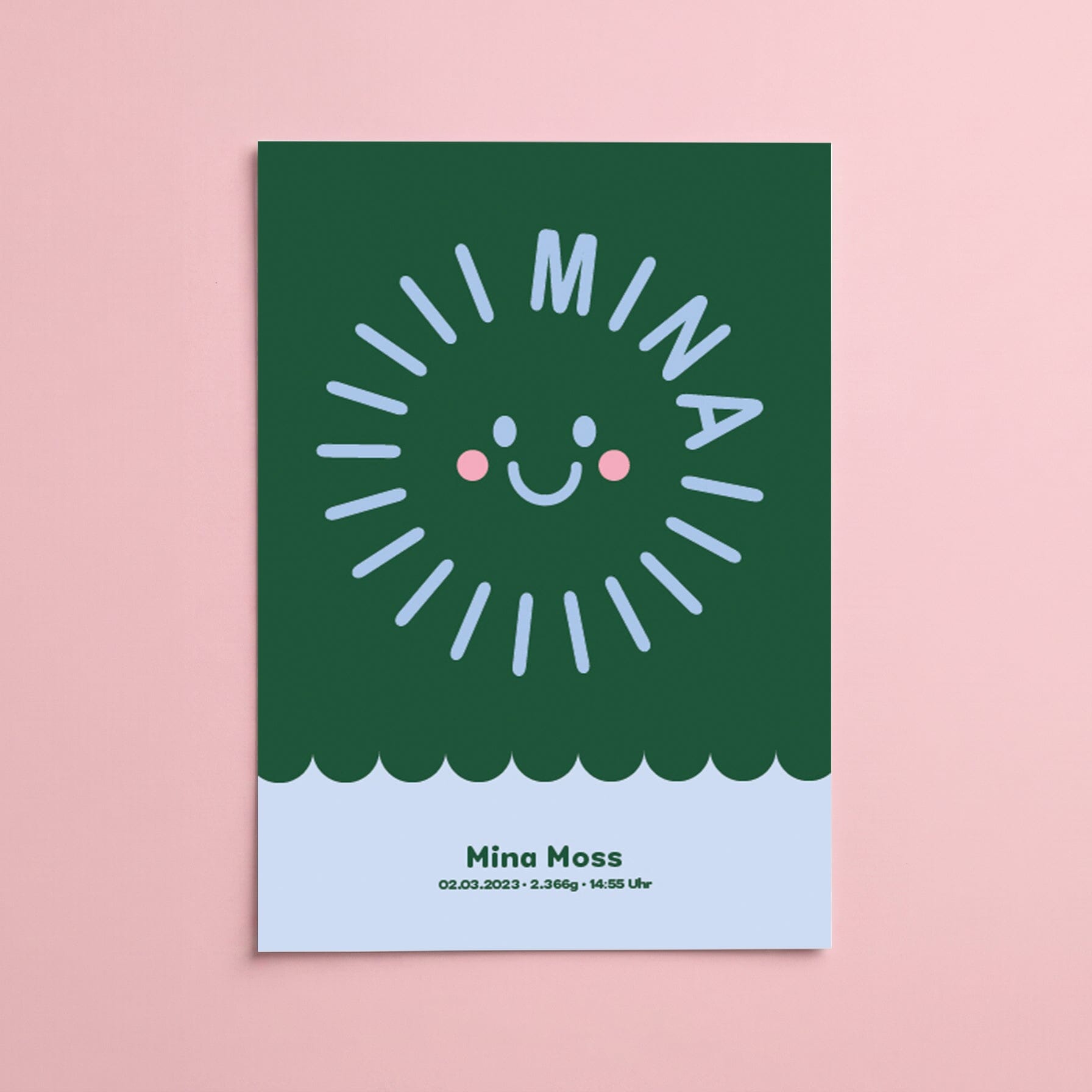 Geburtsposter "Sonne" (personalisierbar) Geburtsposter Matsch mit Sahne 