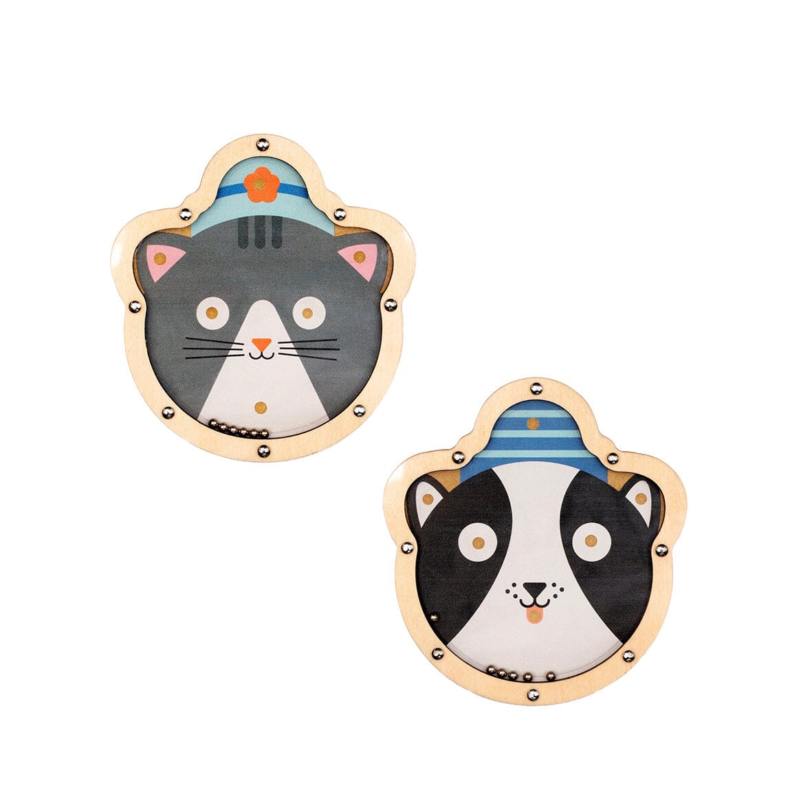 Geduldsspiel Beidseitig "Tilt & Roll" Motorikspielzeug KIKKERLAND Katze/Hund 