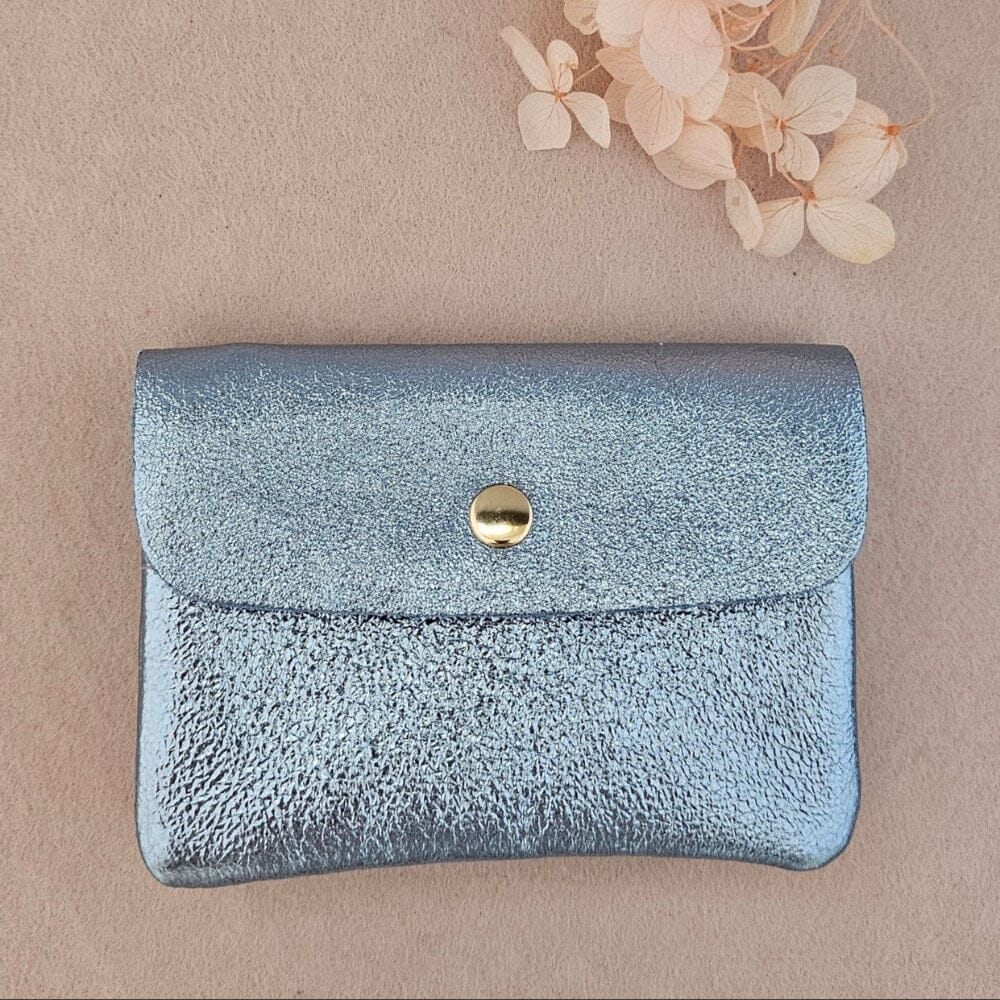 Geldbeutel Mini "Metallisches Leder" Geldbeutel Royal Marais Hellblau 