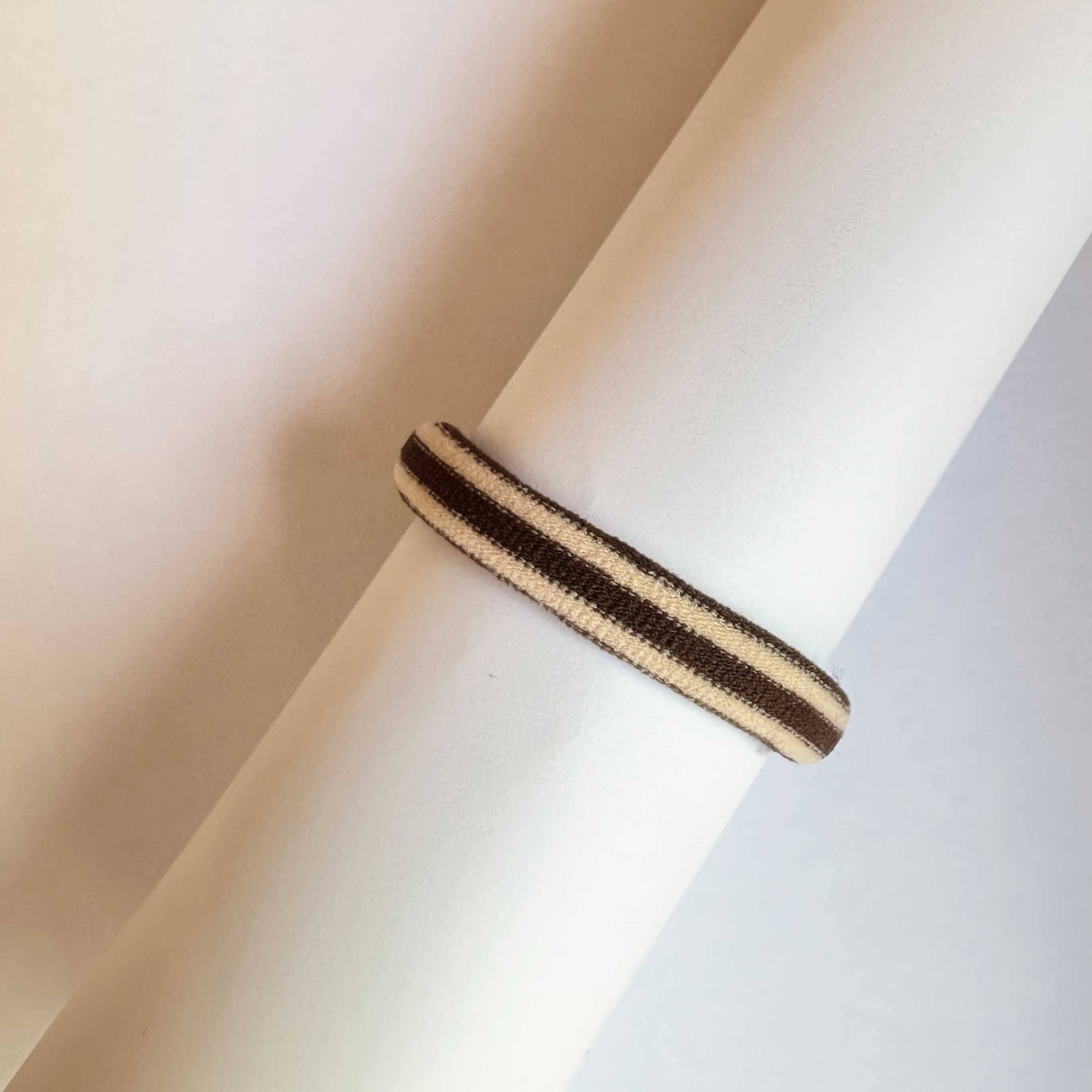 Gestreifte Haargummis "Lulu" Haaraccessoires HERR&FRAUHEMPEL butter/braun 