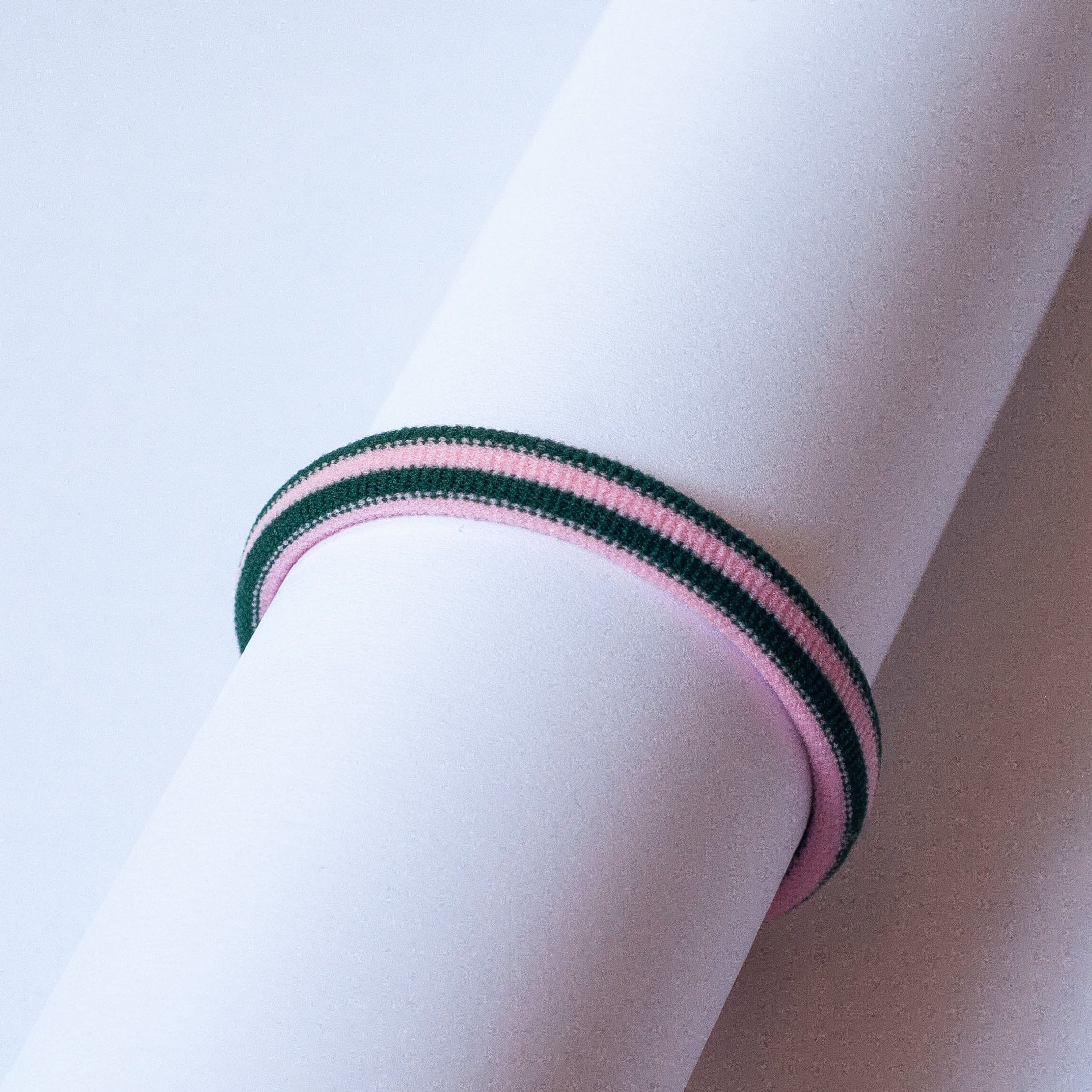 Gestreifte Haargummis "Lulu" Haaraccessoires HERR&FRAUHEMPEL rosa/dunkelgrün 
