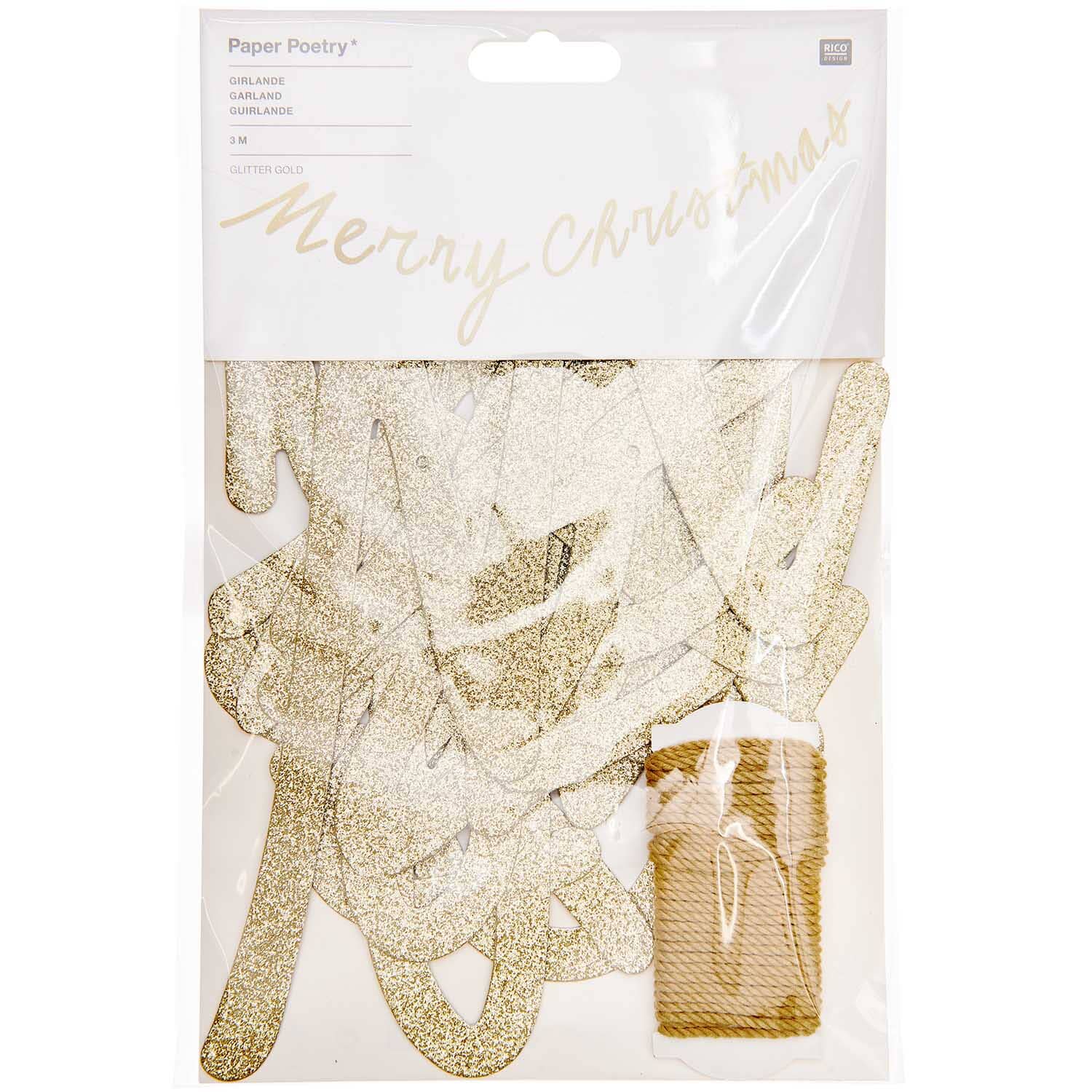 Girlande Glitter "Merry Christmas" Girlande Rico Design 