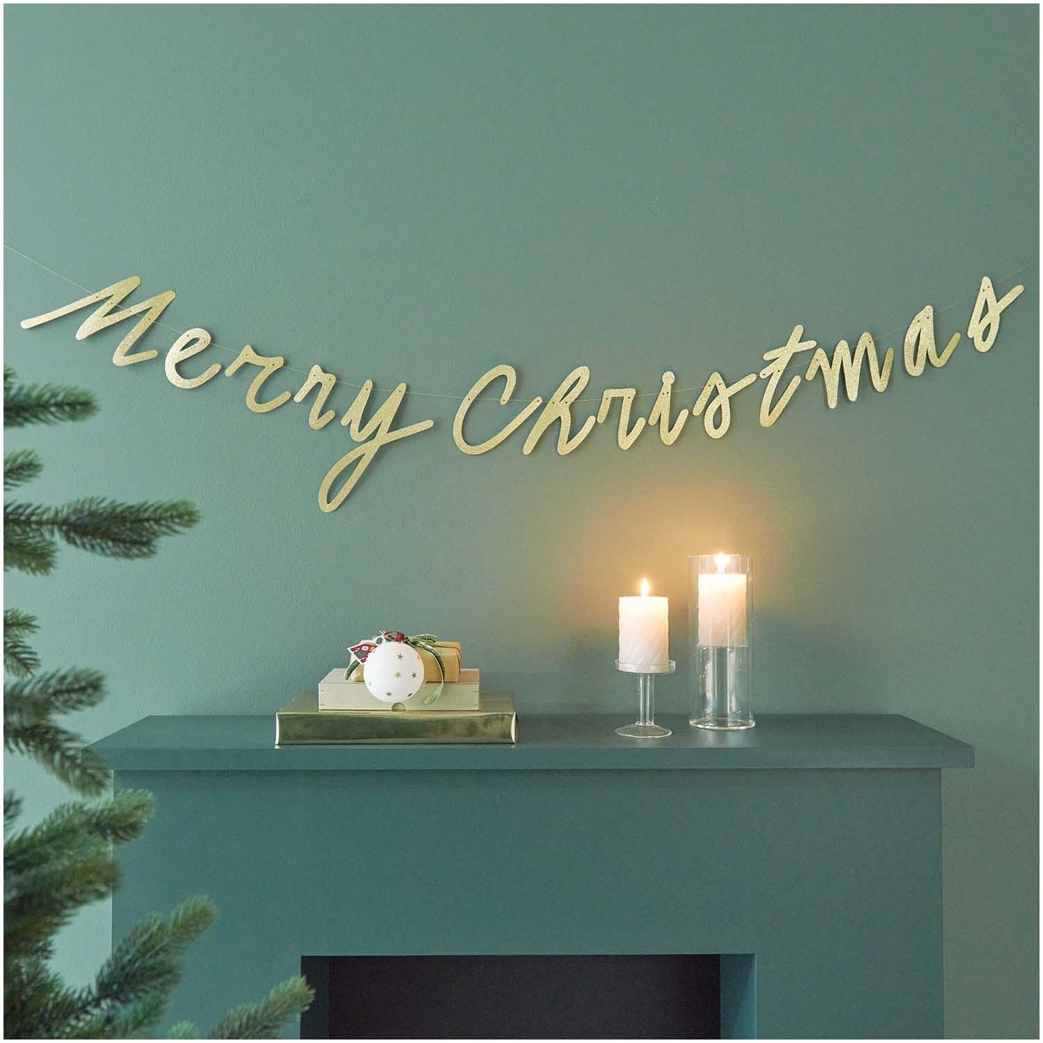 Girlande Glitter "Merry Christmas" Girlande Rico Design Gold 