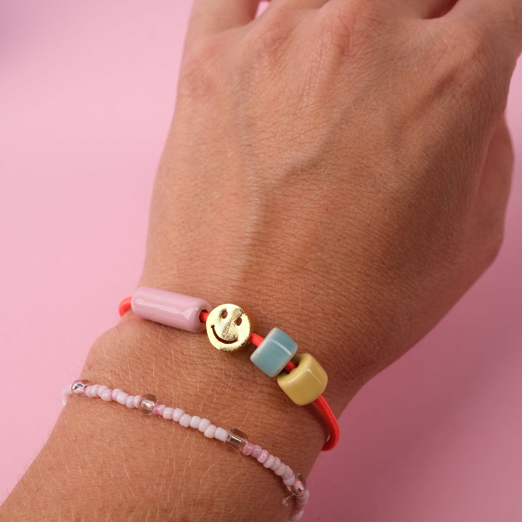 Gummiarmband "Happy" Armband Studio Bloom 