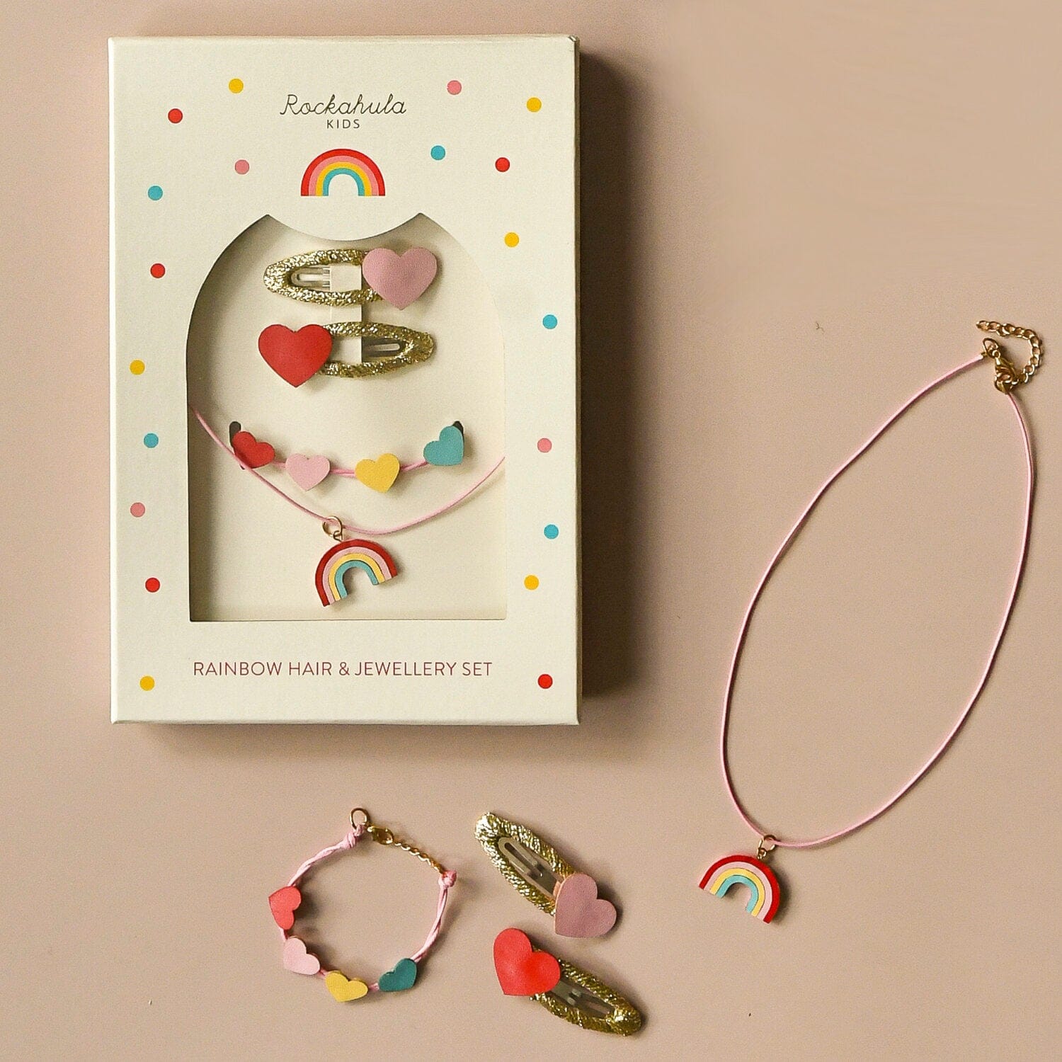 Haar- und Schmuckset "Vintage Rainbow" Kette Rockahula 