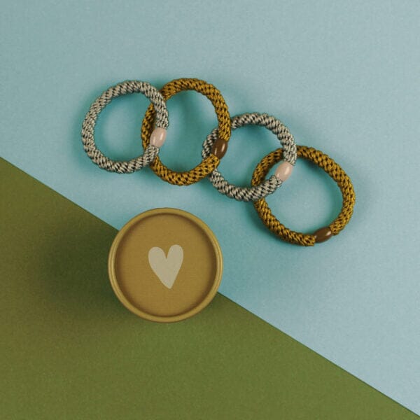 Haargummi "Set" Haaraccessoires ava&yves Oliv/Hellblau 