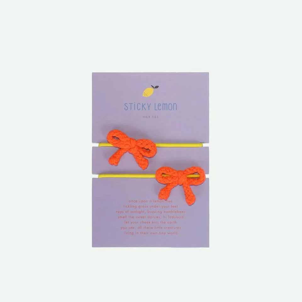 Haargummis 2er Set "Schleife" Haaraccessoires Sticky Lemon orange 