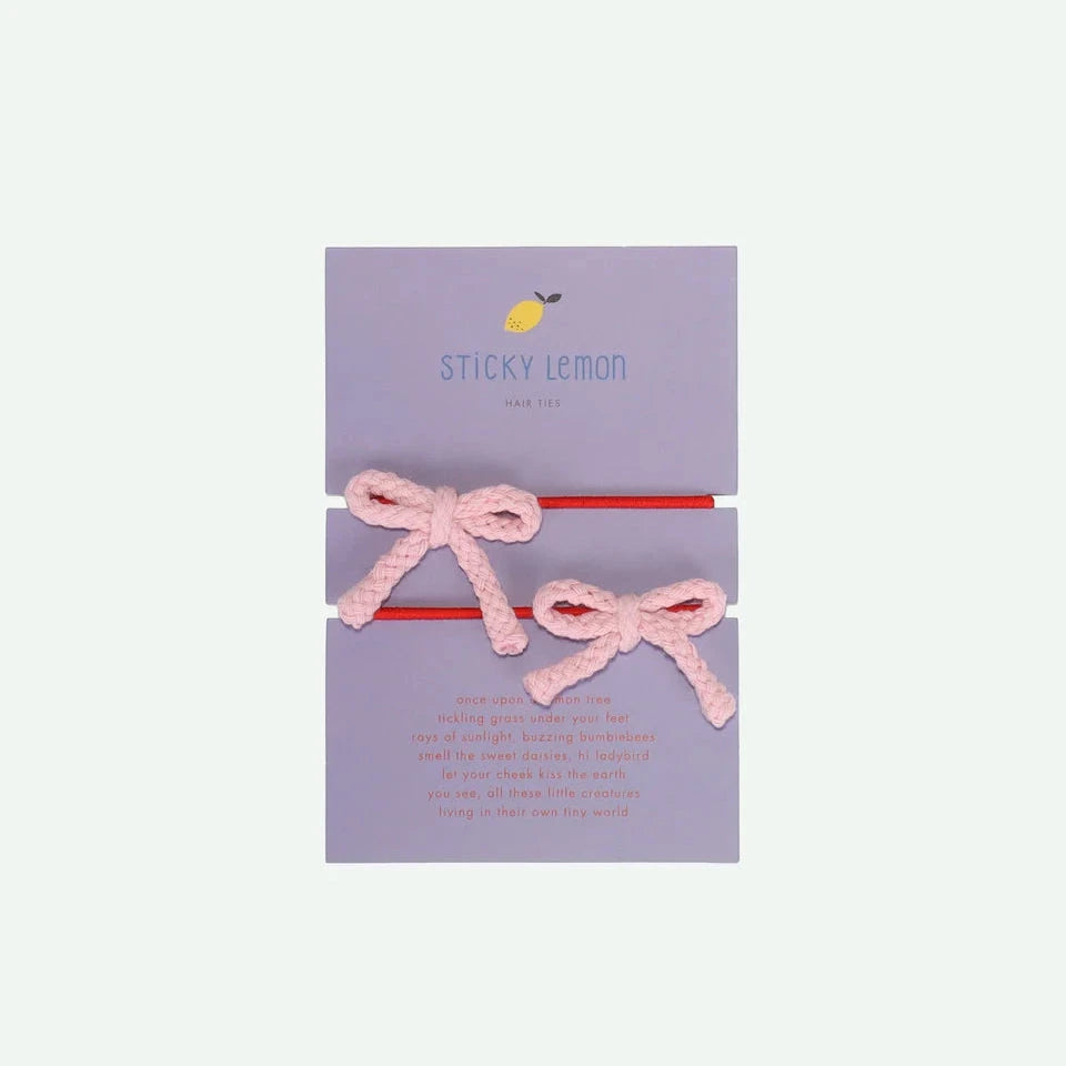 Haargummis 2er Set "Schleife" Haaraccessoires Sticky Lemon pink 