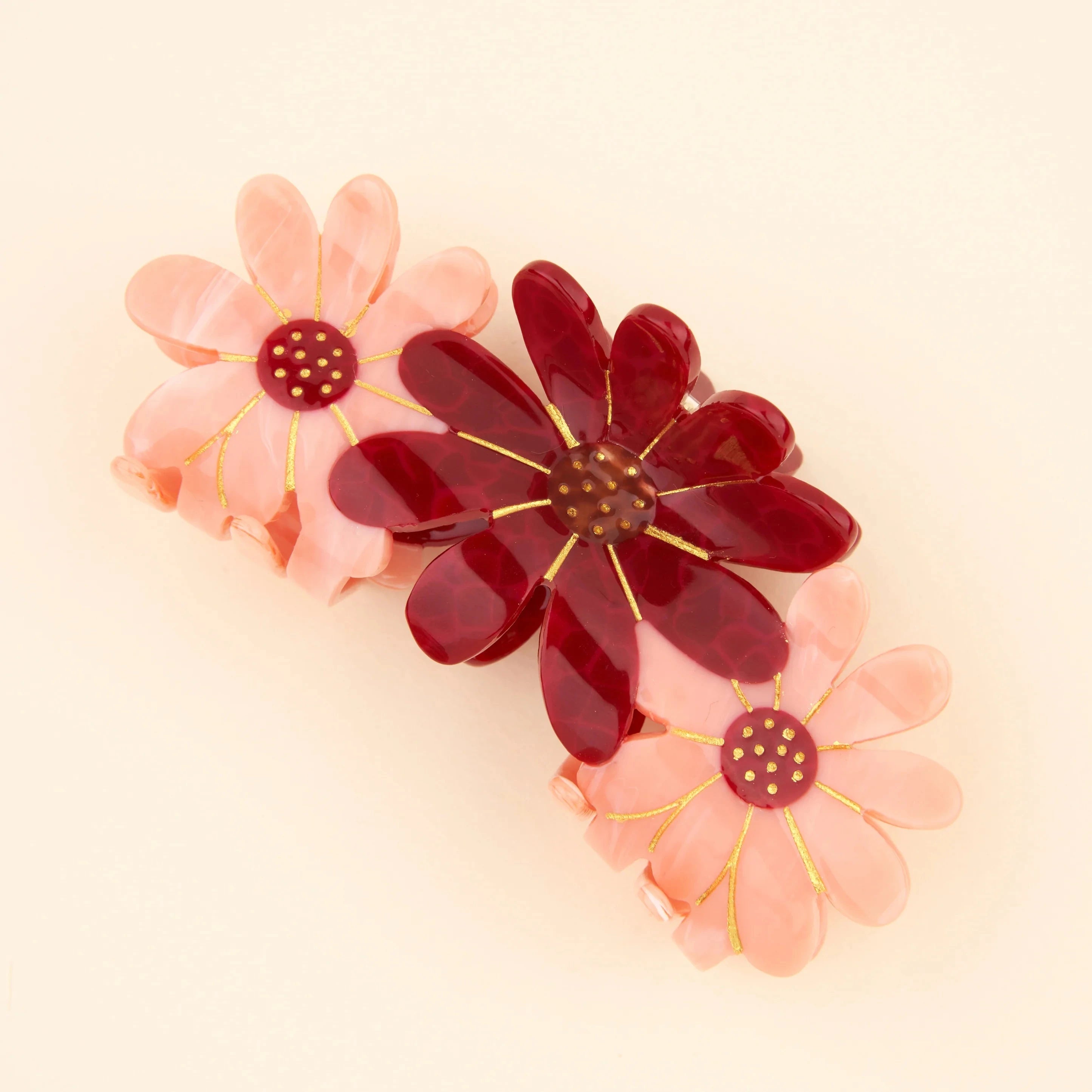 Haarklammer "Three Pink Flowers" Haaraccessoires Coucou Suzette 