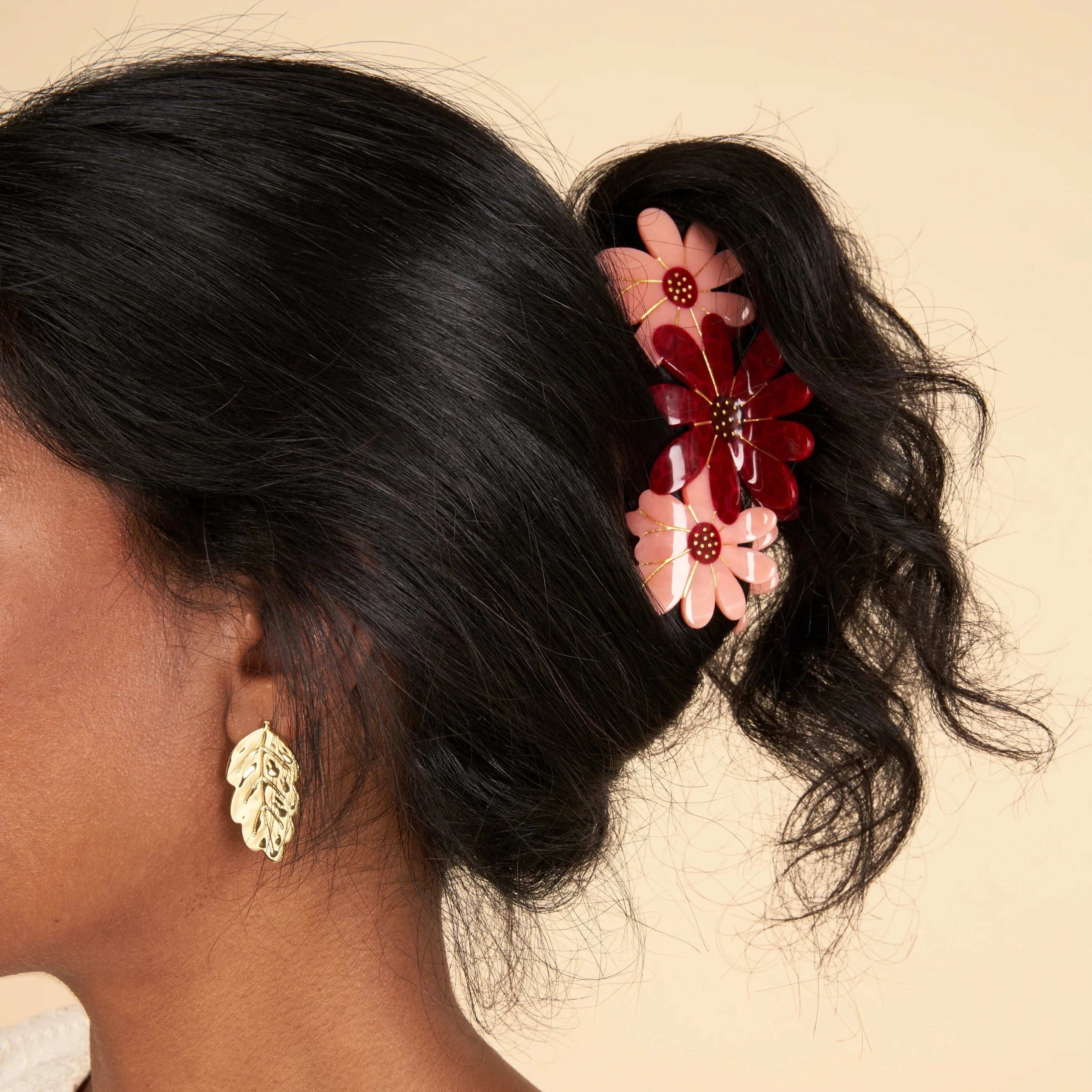 Haarklammer "Three Pink Flowers" Haaraccessoires Coucou Suzette 