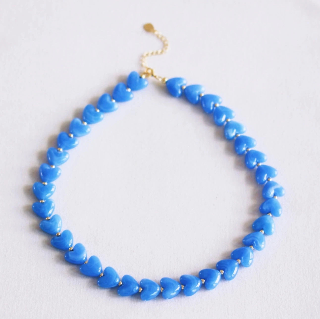 Halskette "Herzperlen" Kette Bazou Blau 