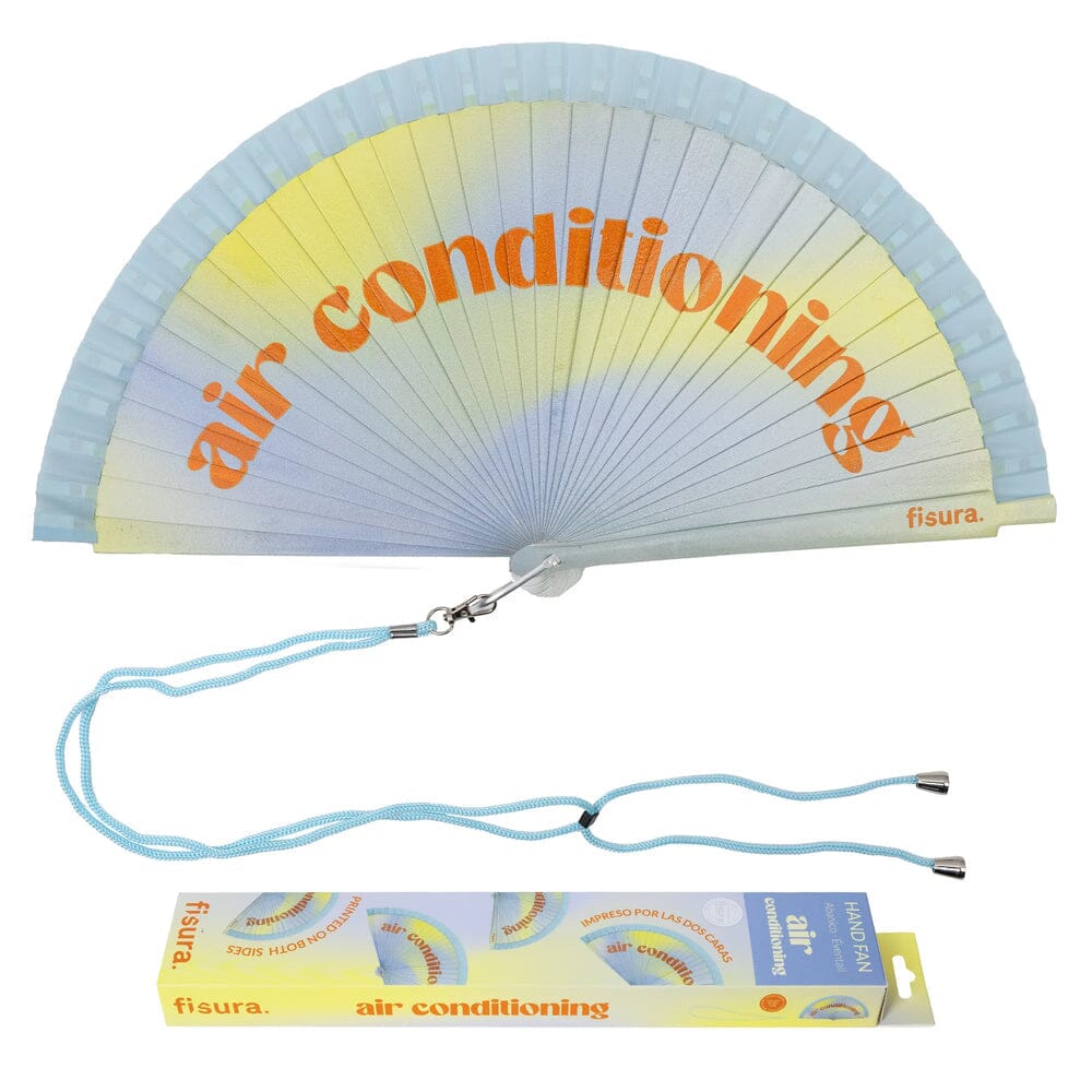 Handfächer "Air Conditioning" Fächer fisura Gelb/Blau 