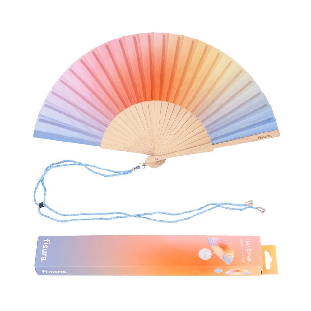 Handfächer "Gradient" Fächer fisura Blau/Orange 