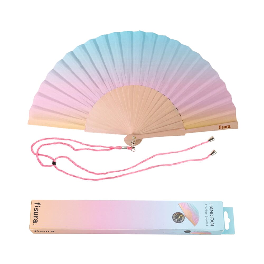 Handfächer "Gradient" Fächer fisura Rosa/Hellblau 
