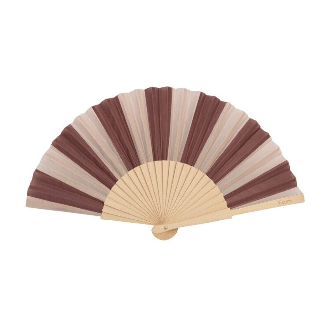 Handfächer "Stripes" Fächer fisura Brown/Beige 