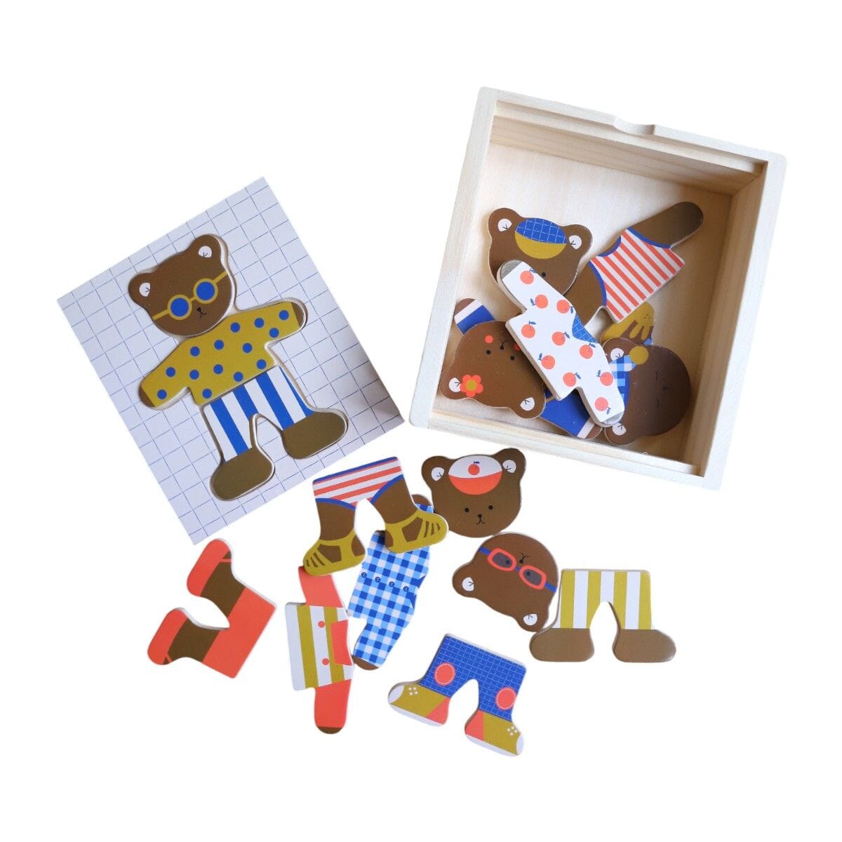 Holzpuzzle "Bär" Motorikspielzeug Le petit Souk 