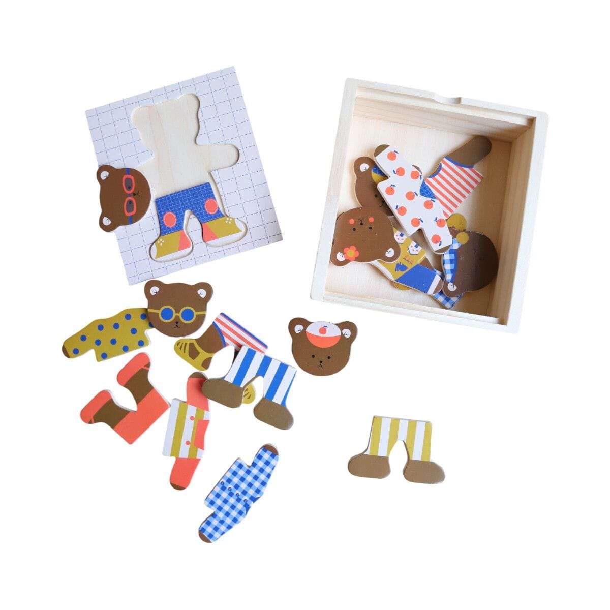 Holzpuzzle "Bär" Motorikspielzeug Le petit Souk 