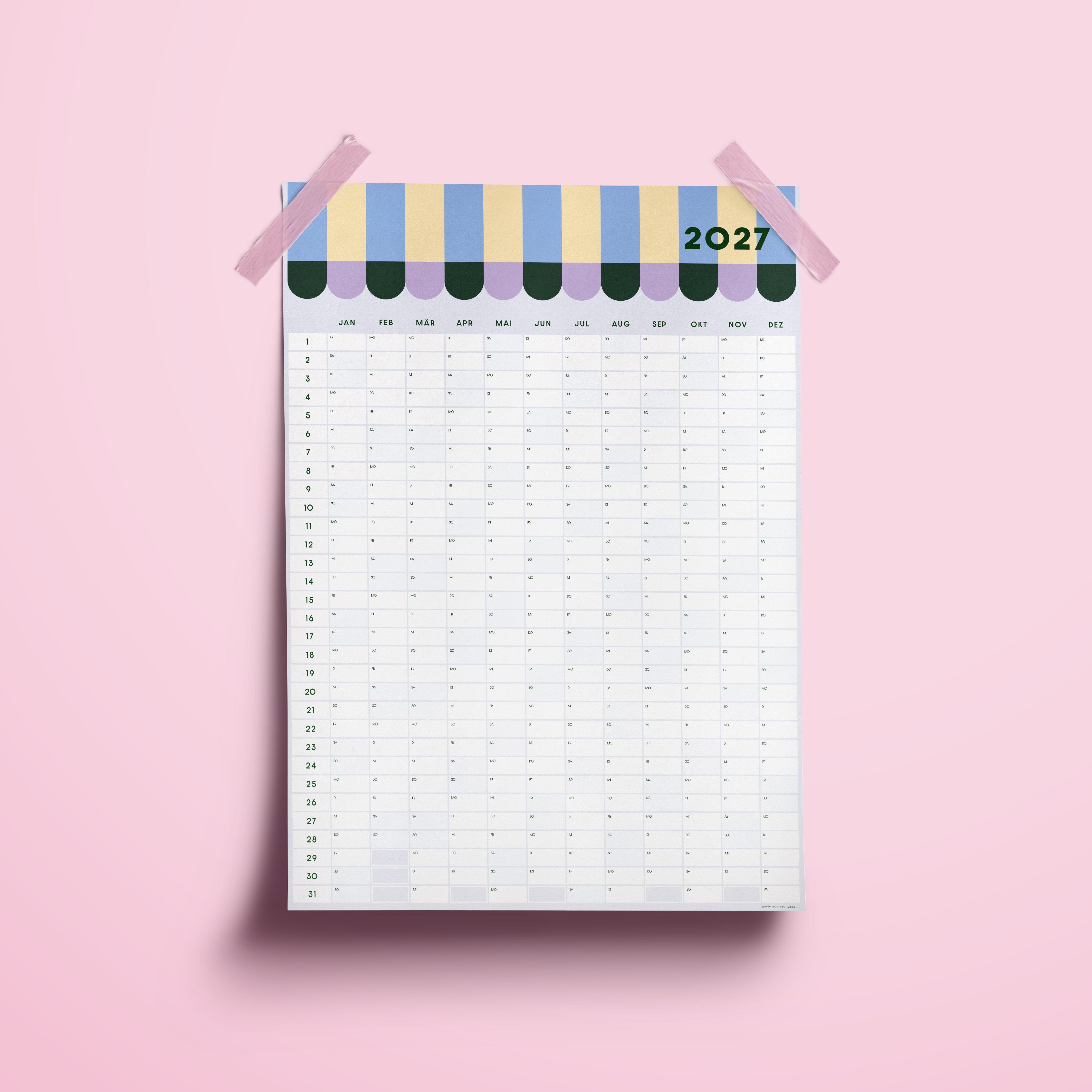 Jahreskalender 2027 Kalender Matsch mit Sahne 