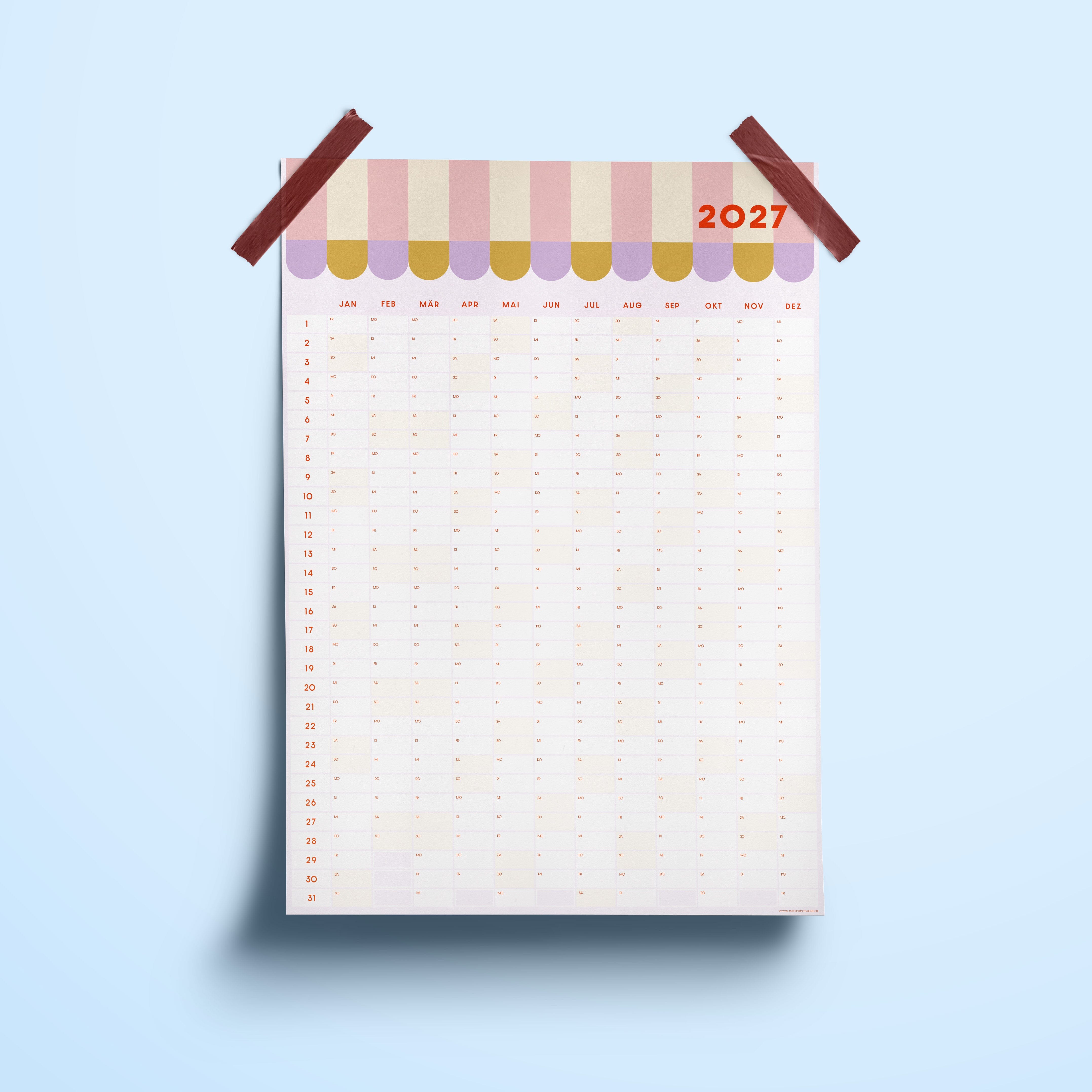 Jahreskalender 2027 Kalender Matsch mit Sahne 